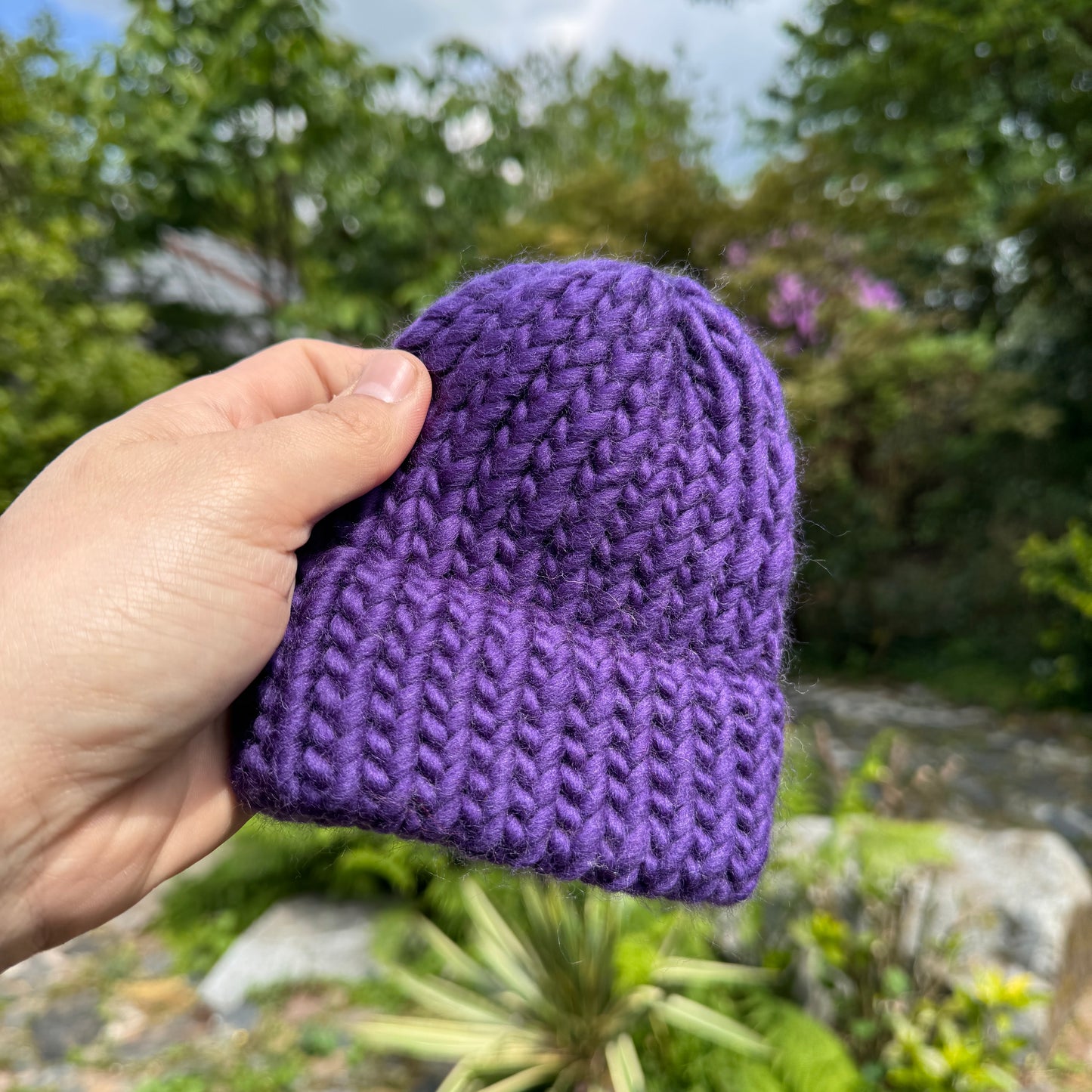 Violet merino wool knitted hat - Baby + Child