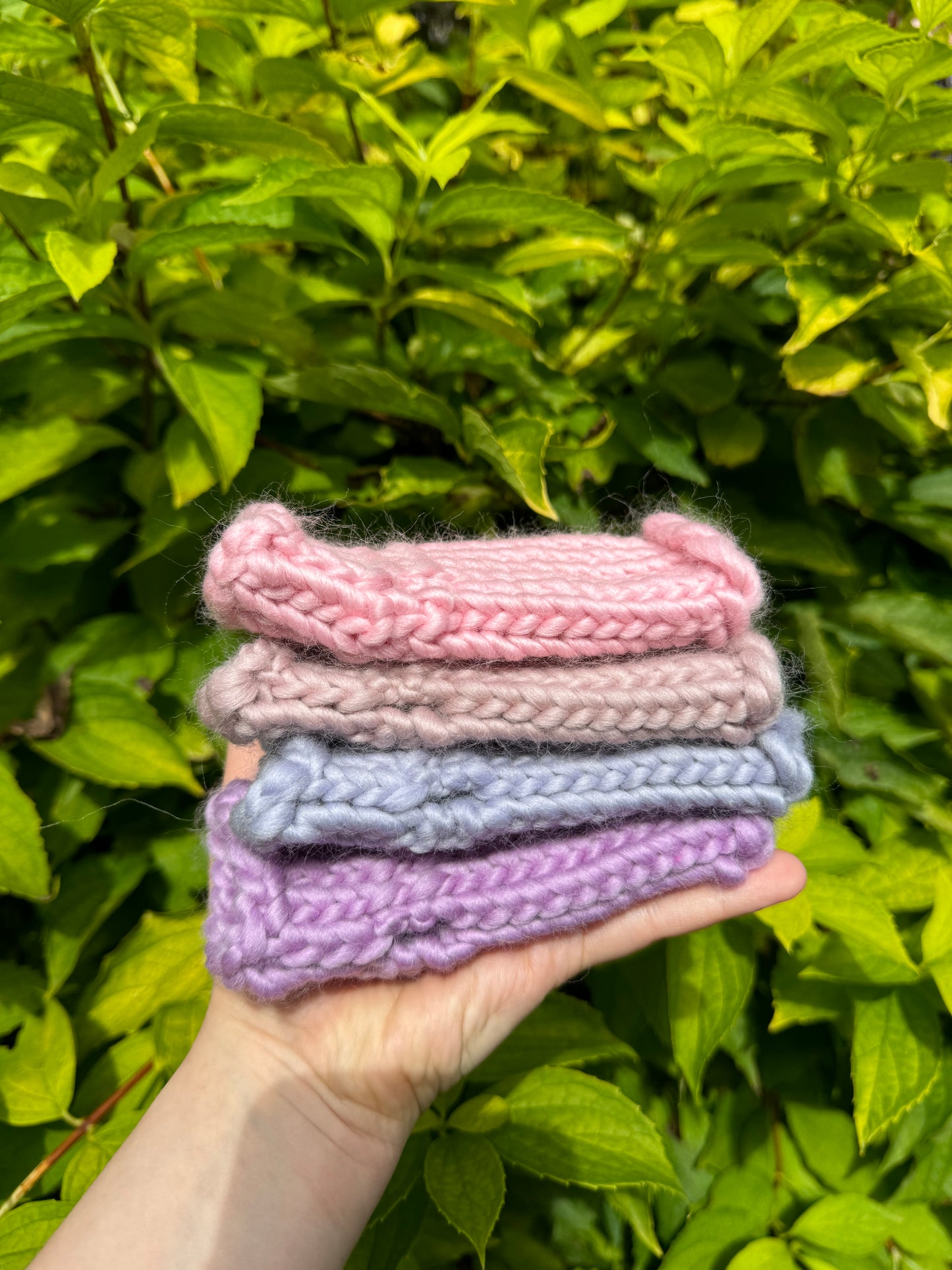 Pastel pink Knitted Gloves – 100% Merino Wool (Size 2-5 Years)