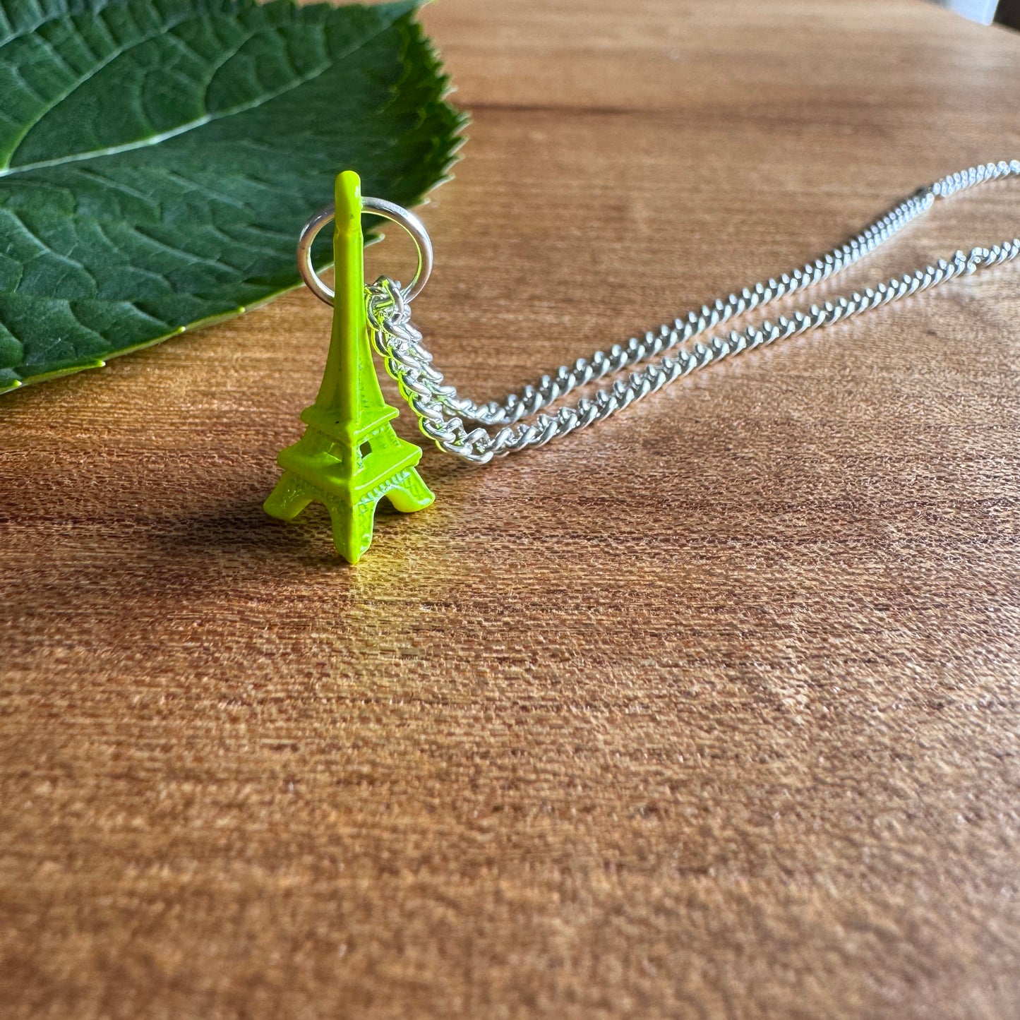 Neon Yellow Eiffel Tower Necklace