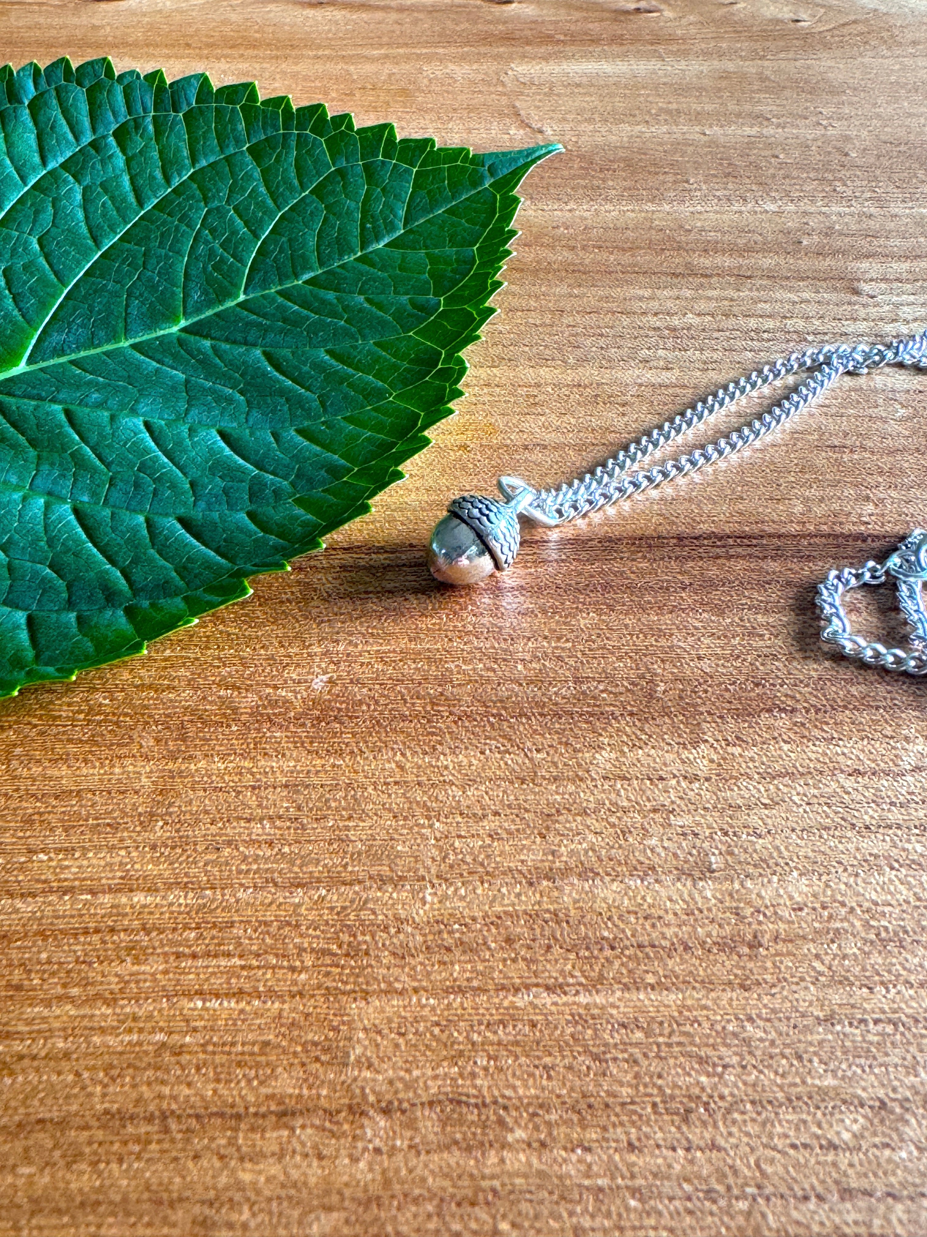 Acorn charm necklace