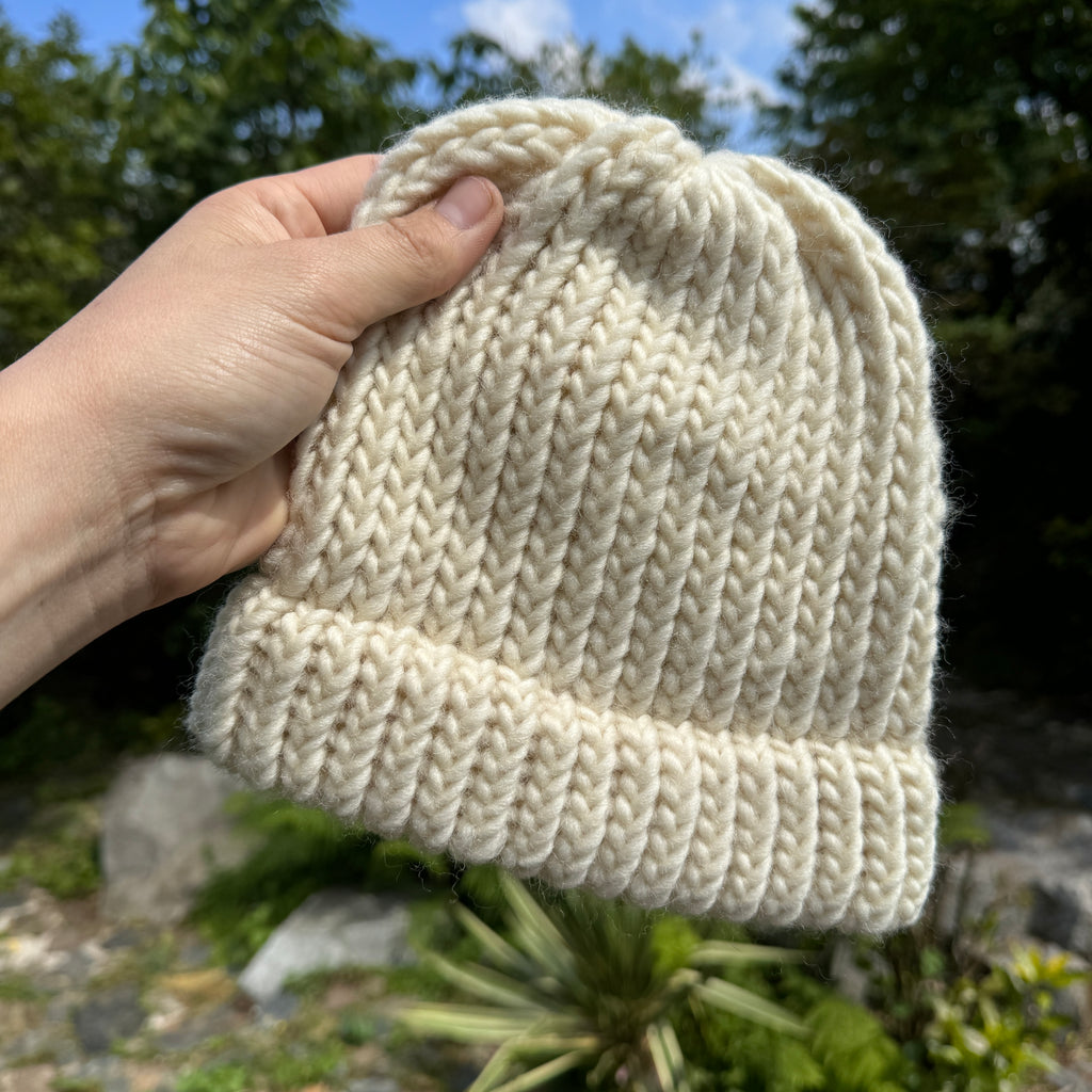 Adult Merino Wool Beanie: Unisex Classic Style - Hand Knitted