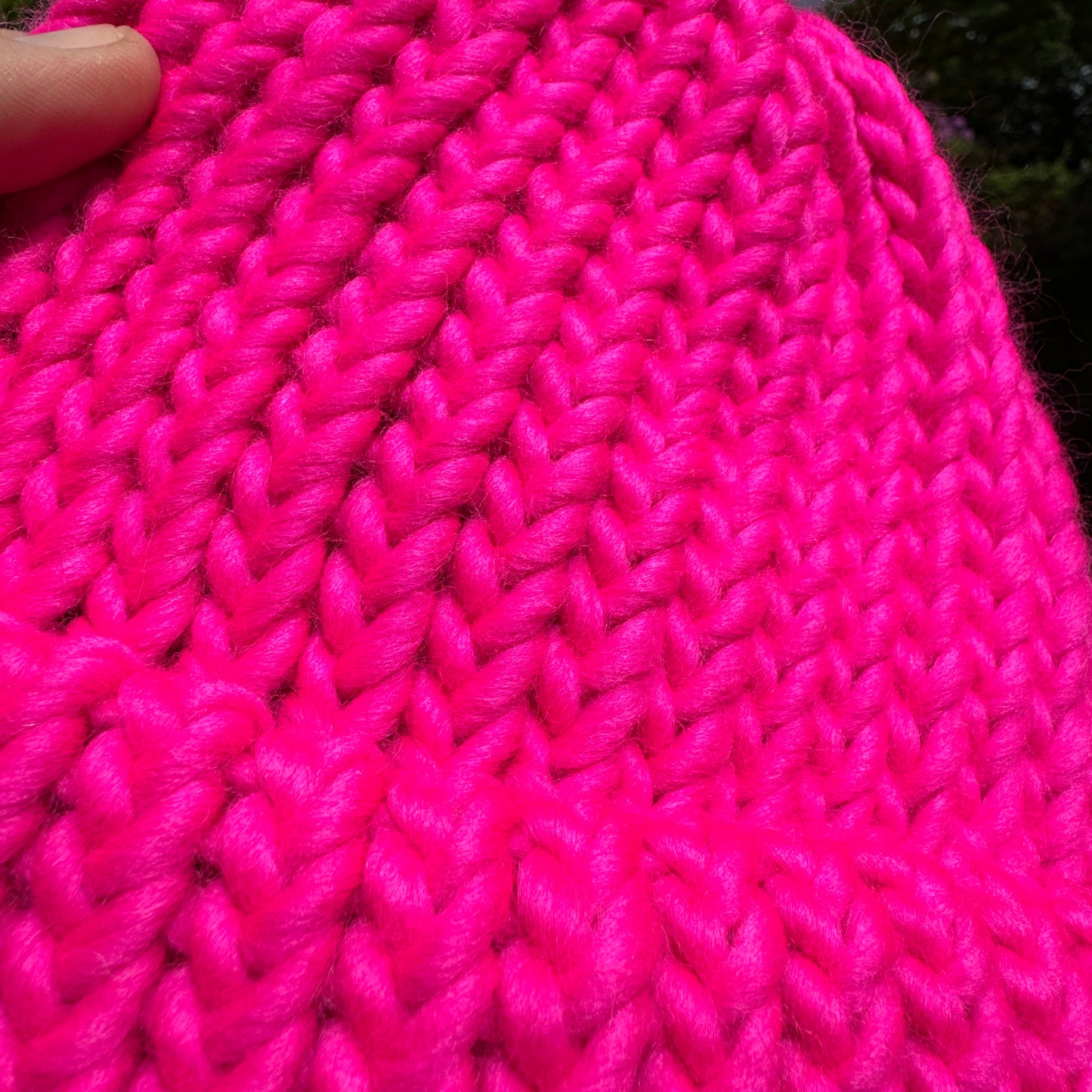Bright Pink knitted merino wool hat - Baby