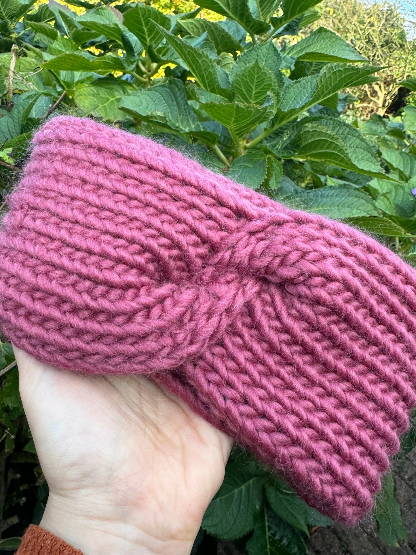Mulberry knitted twist headband