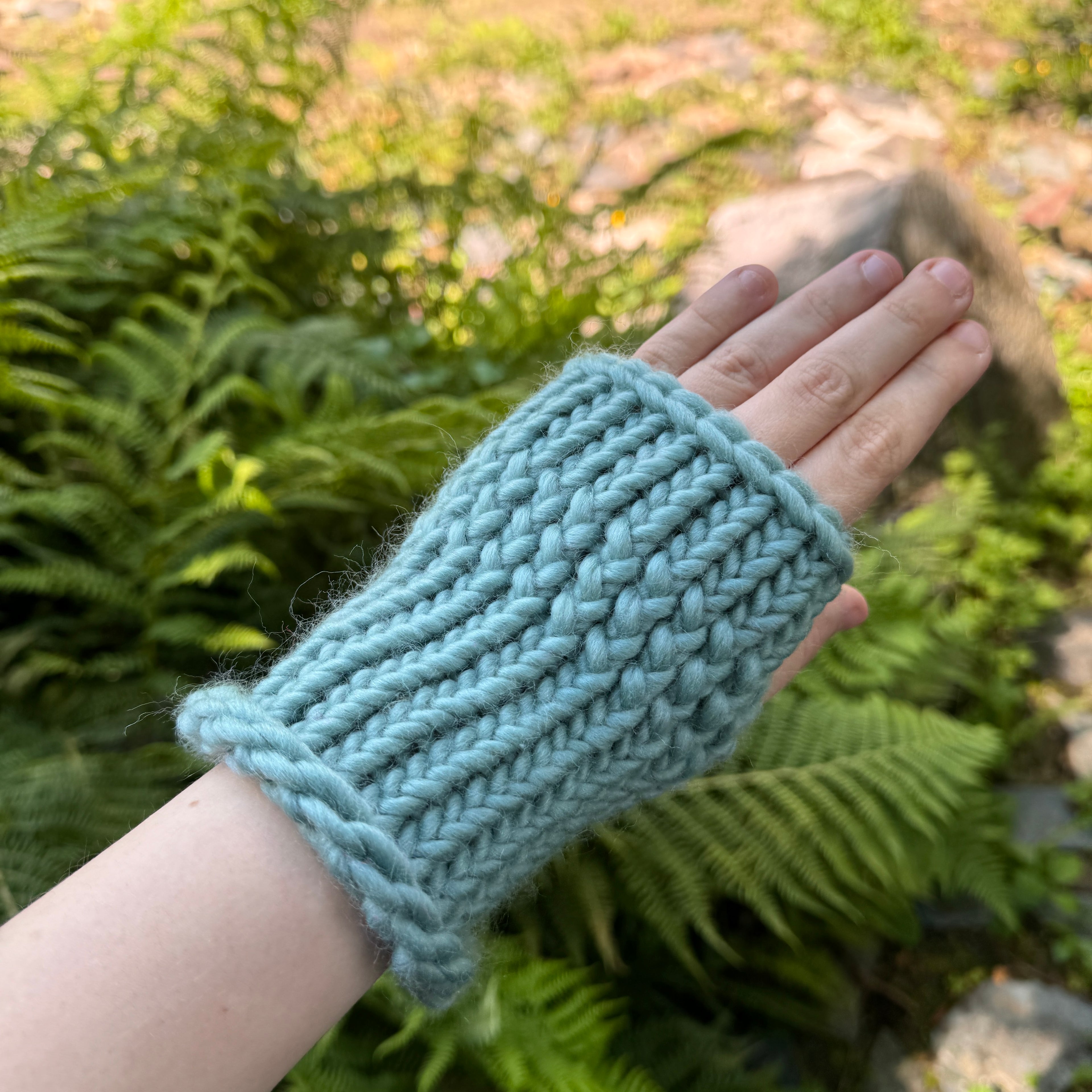 Hand-Knitted Wool Fingerless Gloves: Merino Knitwear Accessory