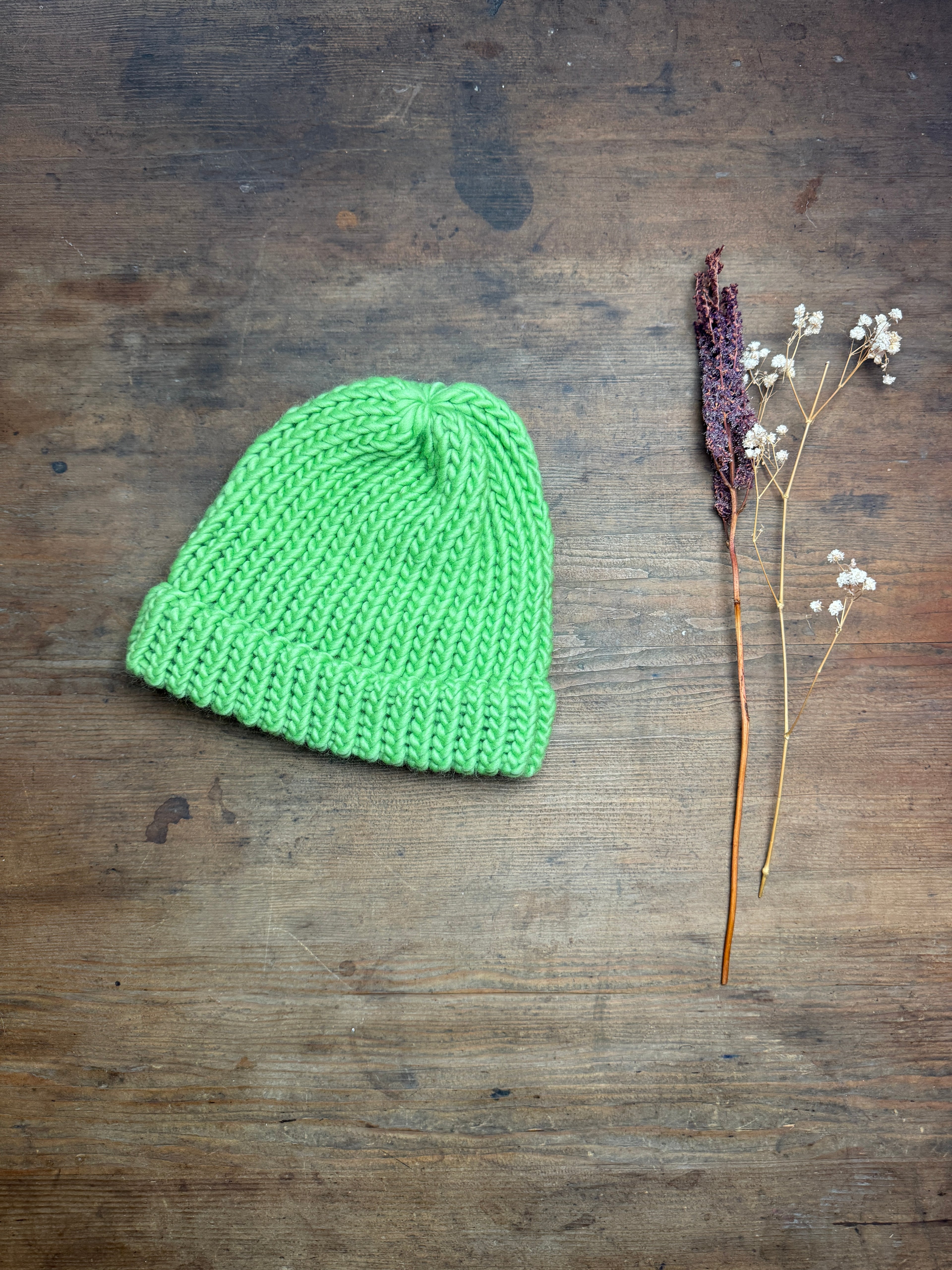 Adult - Spring Green Knitted Hat - Discontinued Colour