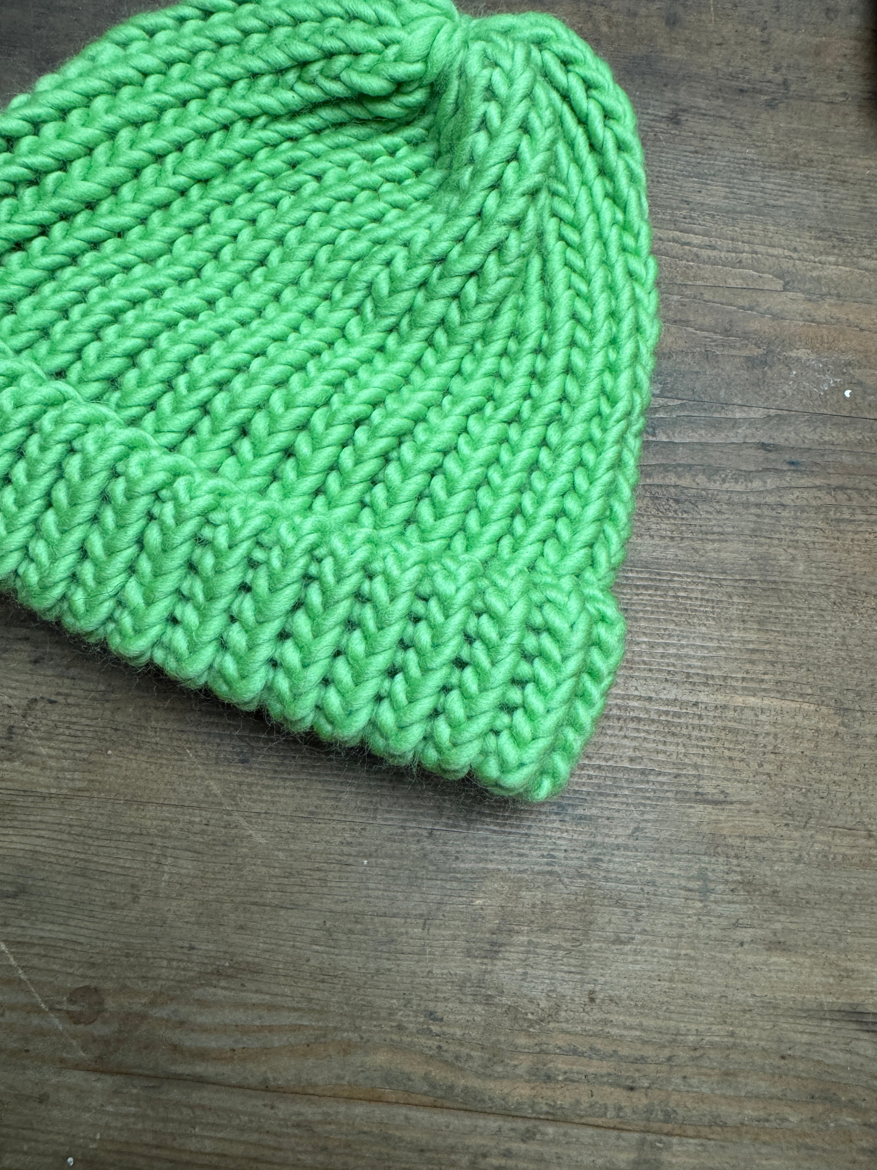 Adult - Spring Green Knitted Hat - Discontinued Colour