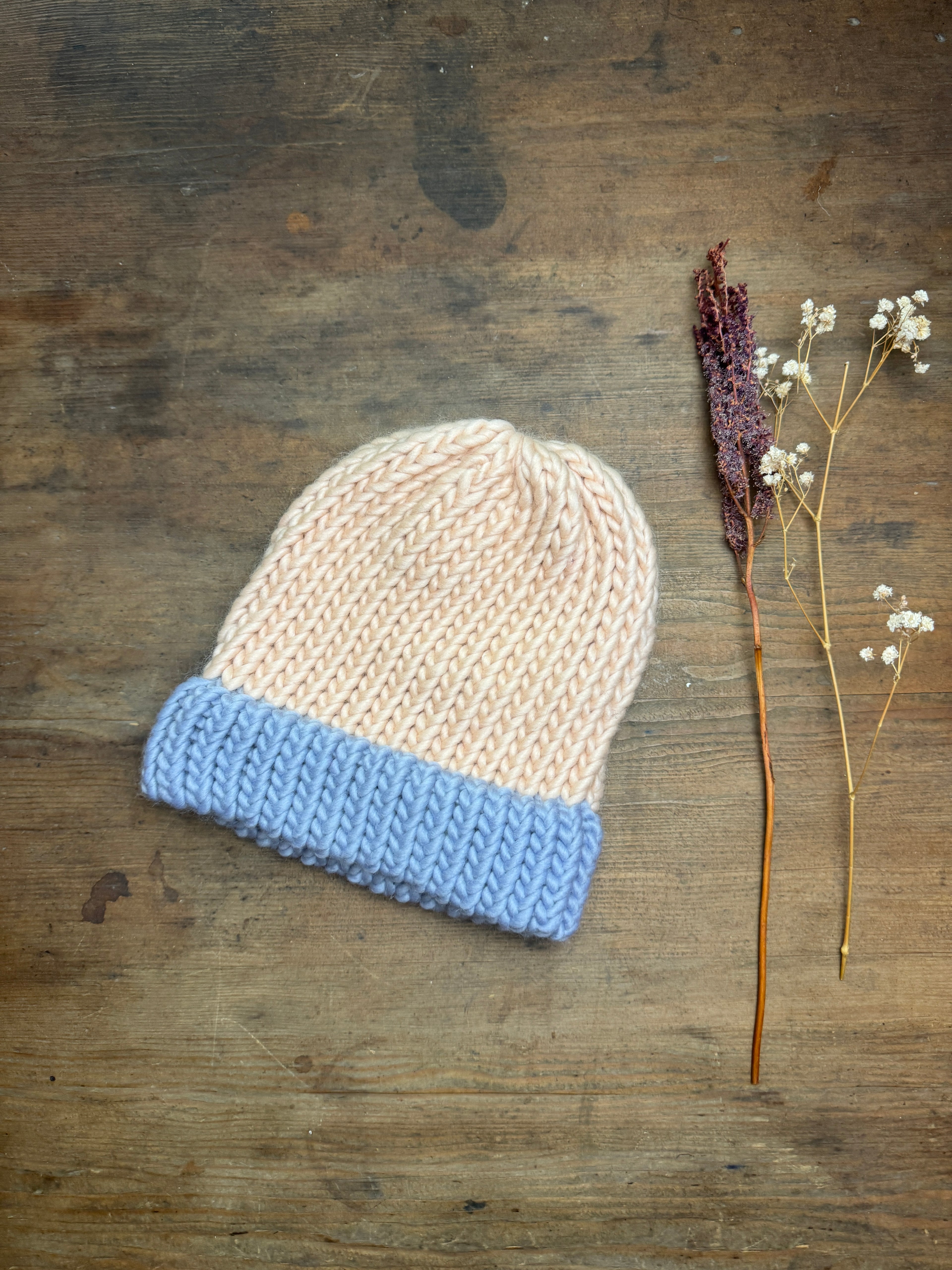 Adult Knitted Beanie Hat - Colourplay Collection - Pastel Colours