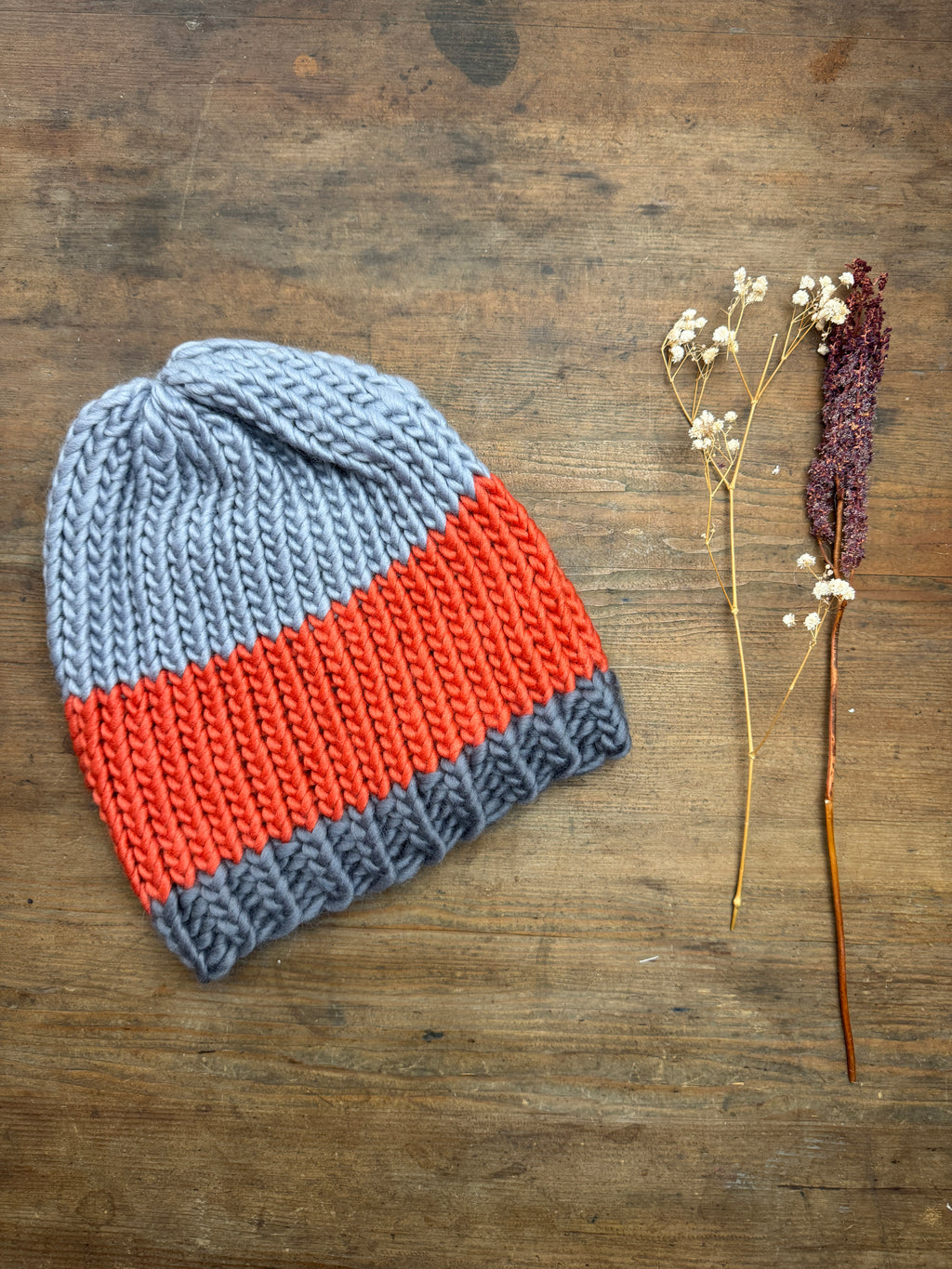 Large adult knitted hat - One of a Kind Design