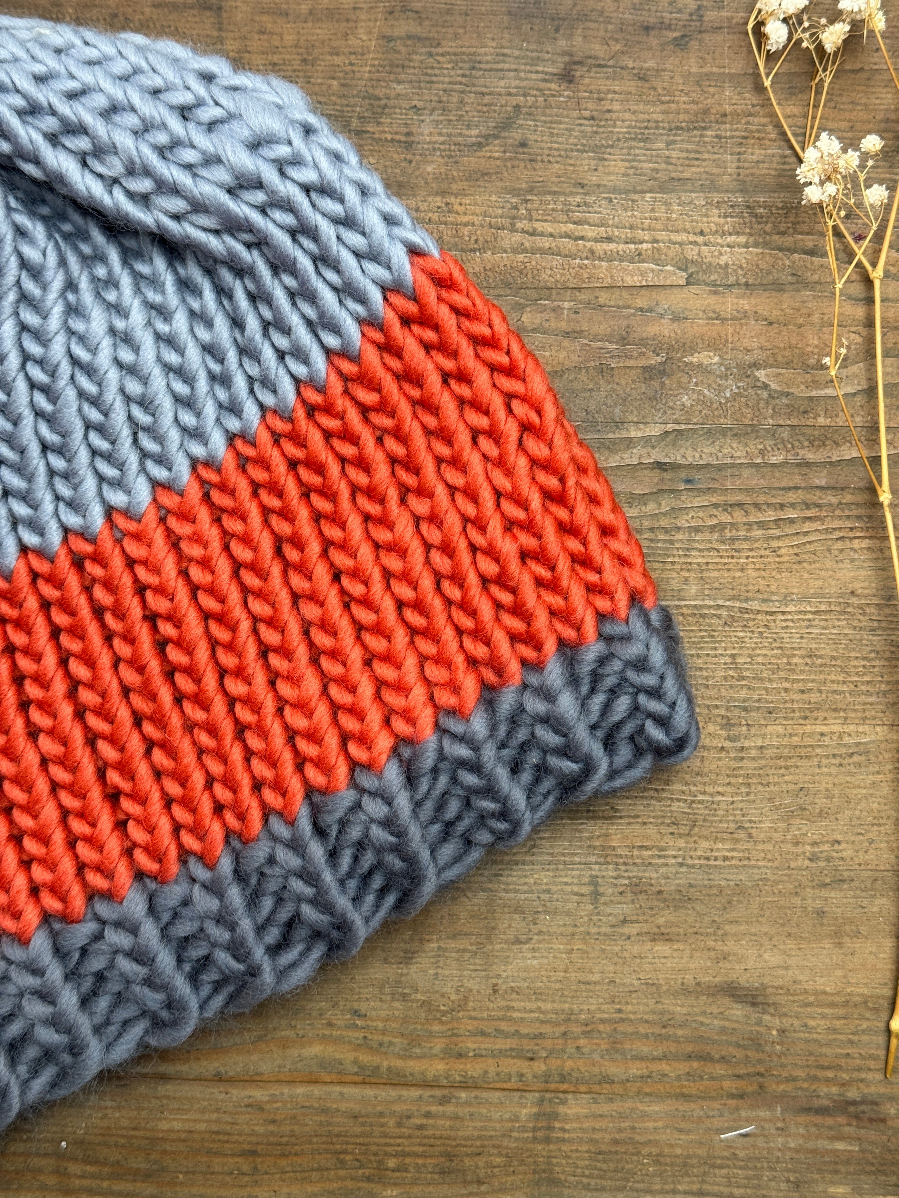Large adult knitted hat - One of a Kind Design
