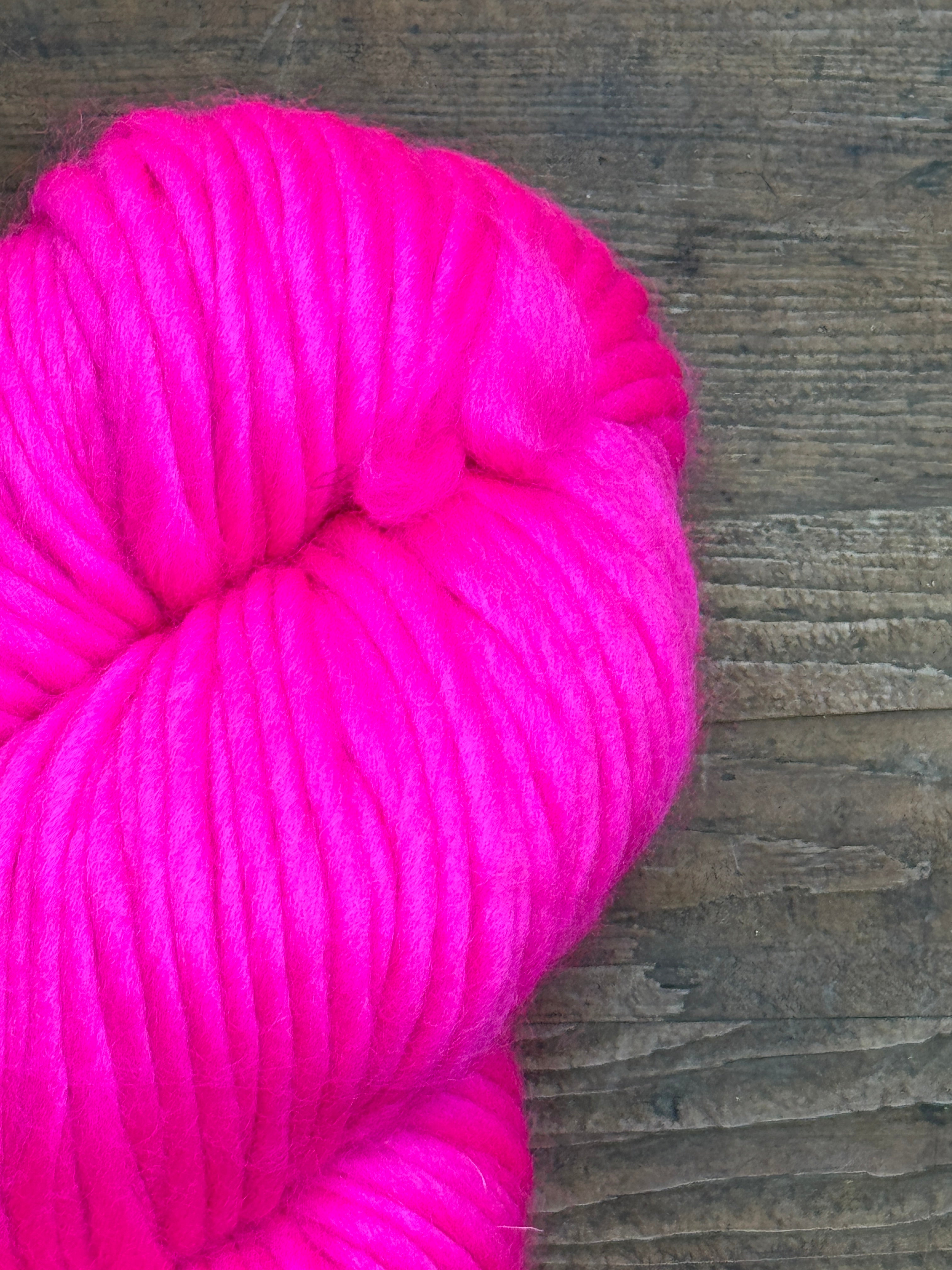 Merino Wool Yarn: Bright Pink - 200g