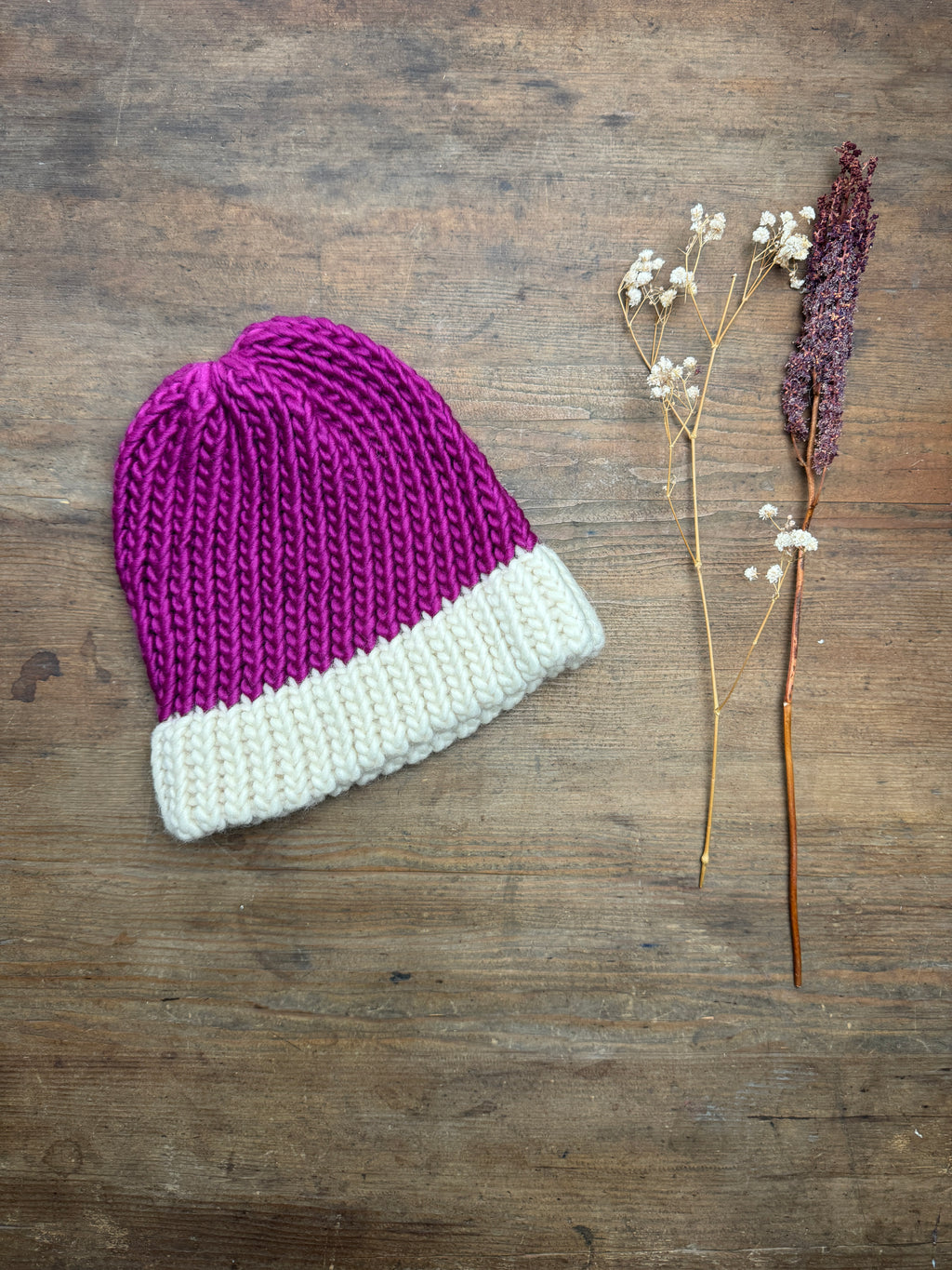 Child - Magenta and Cream hat