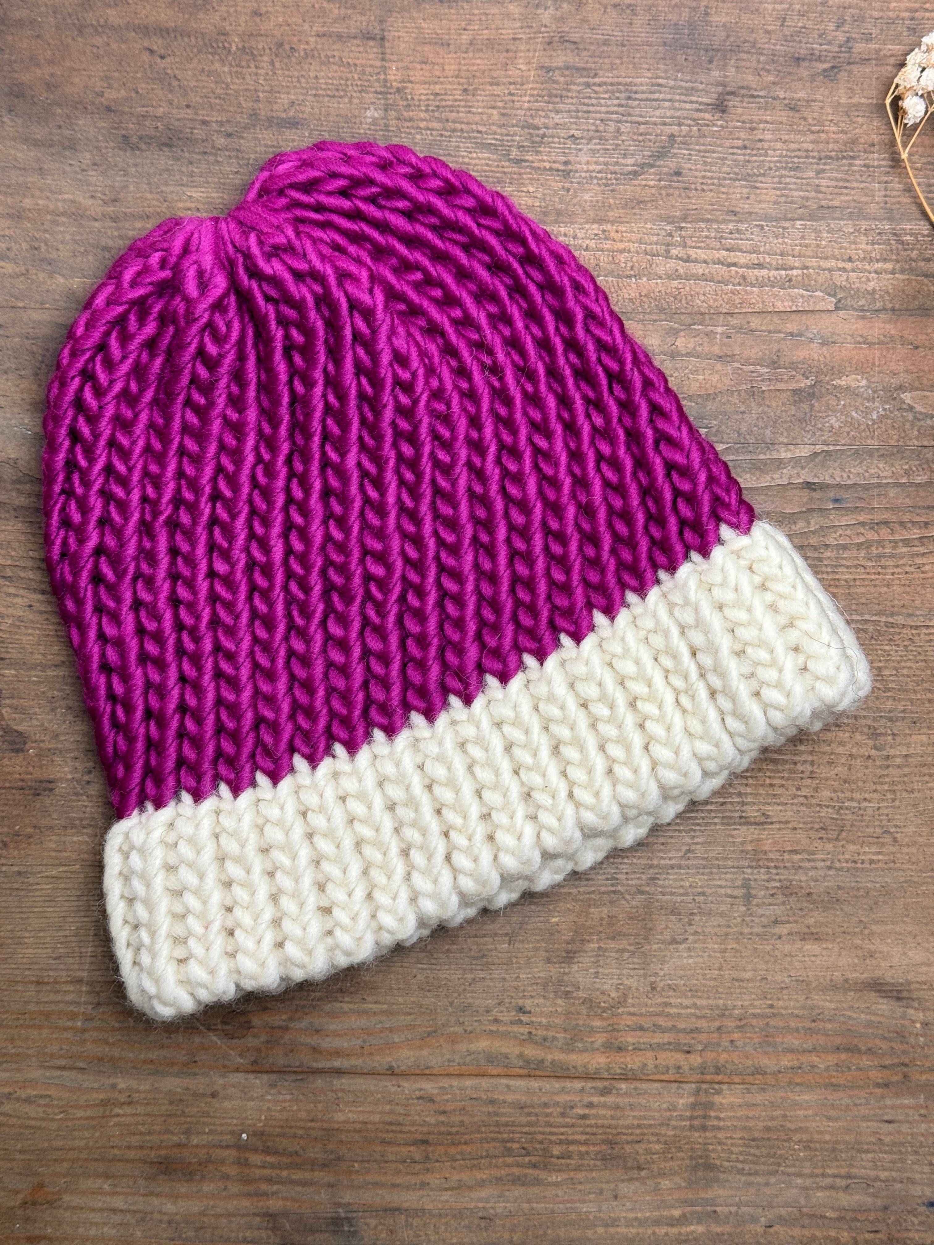 Child - Magenta and Cream hat