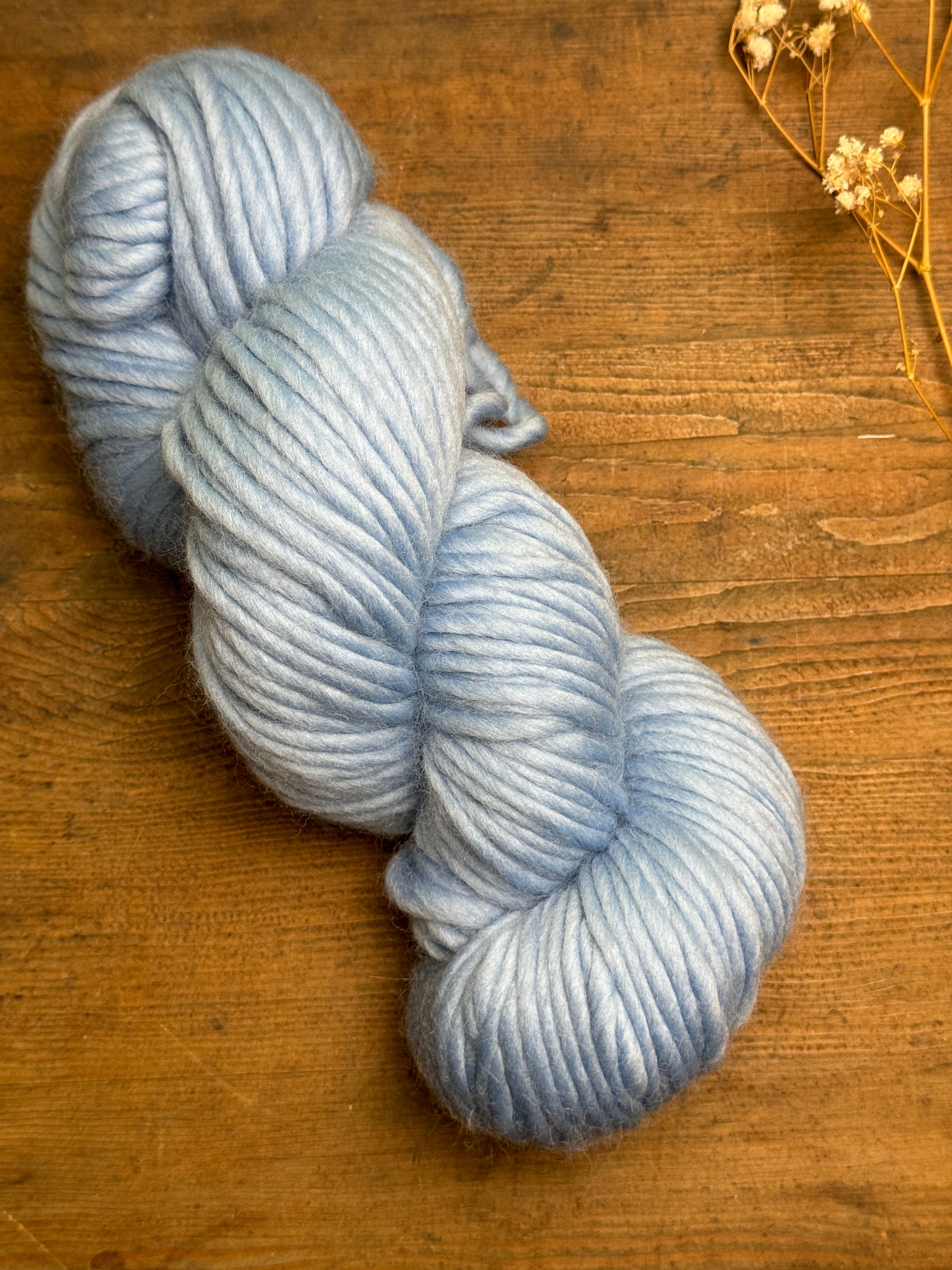 Merino Wool Yarn: Light Blue - 200g