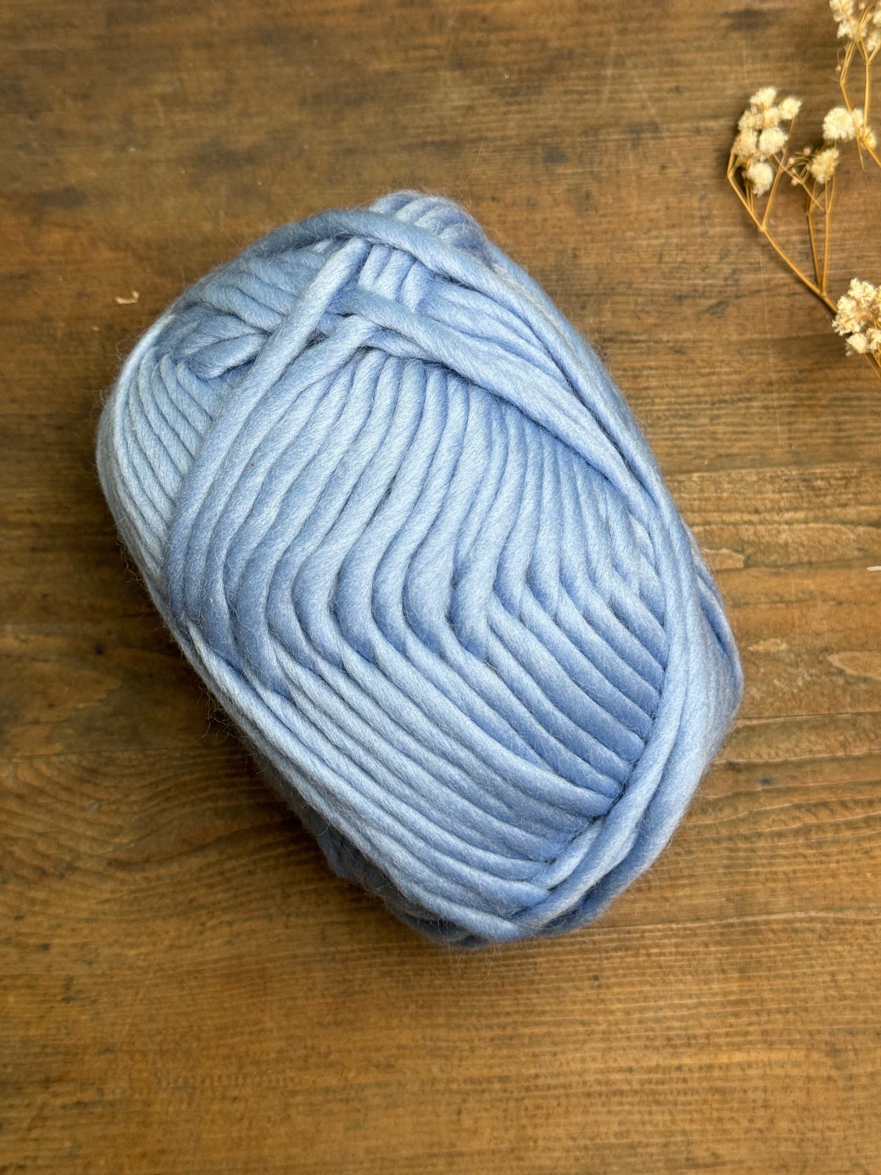 Merino Wool Yarn: Light Blue - 100g