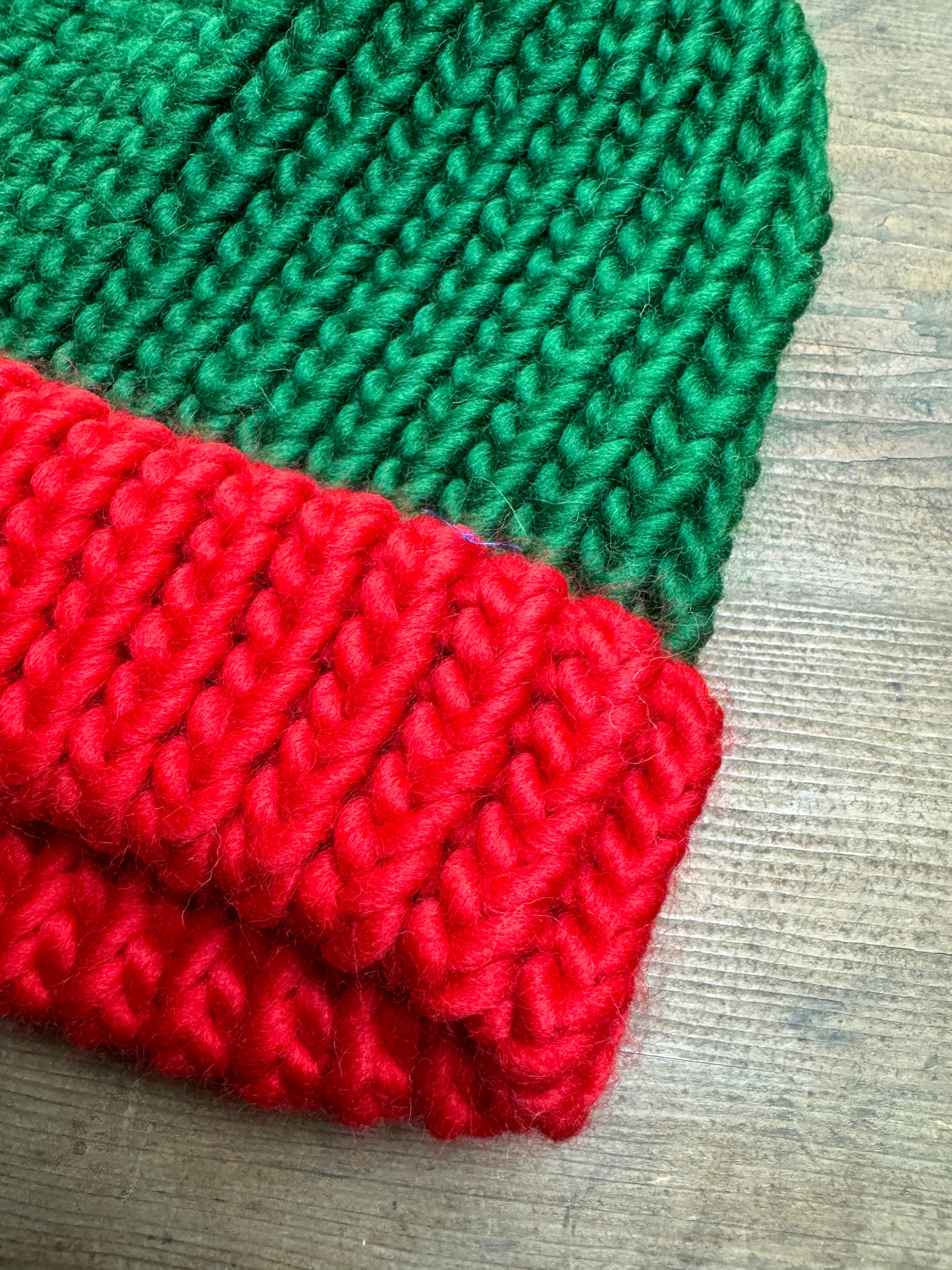 Adult Knitted Beanie Hat - Colourplay Collection - Festive Colours