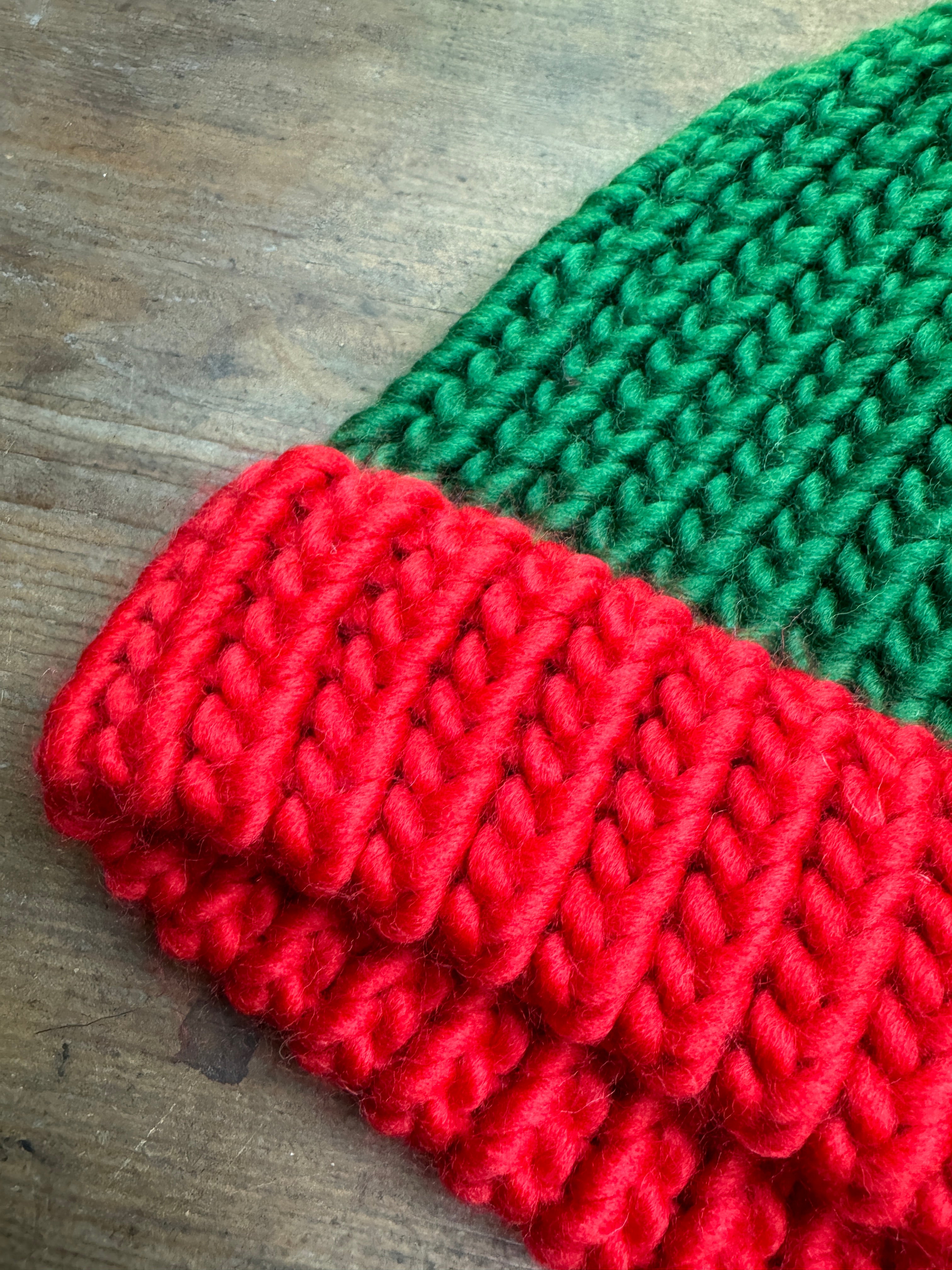 Adult Knitted Beanie Hat - Colourplay Collection - Festive Colours