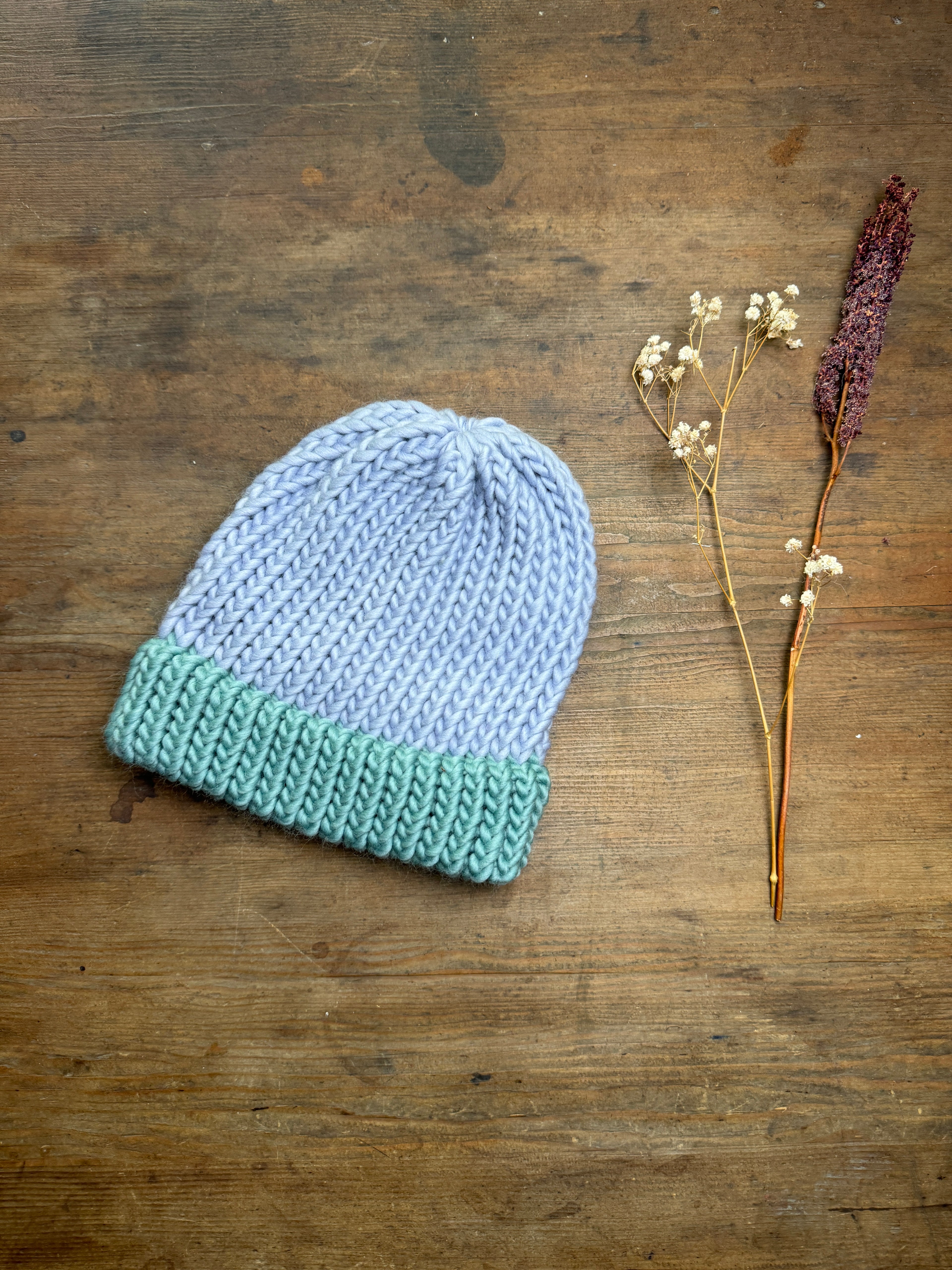Adult Knitted Beanie Hat - Colourplay Collection - Sea blues