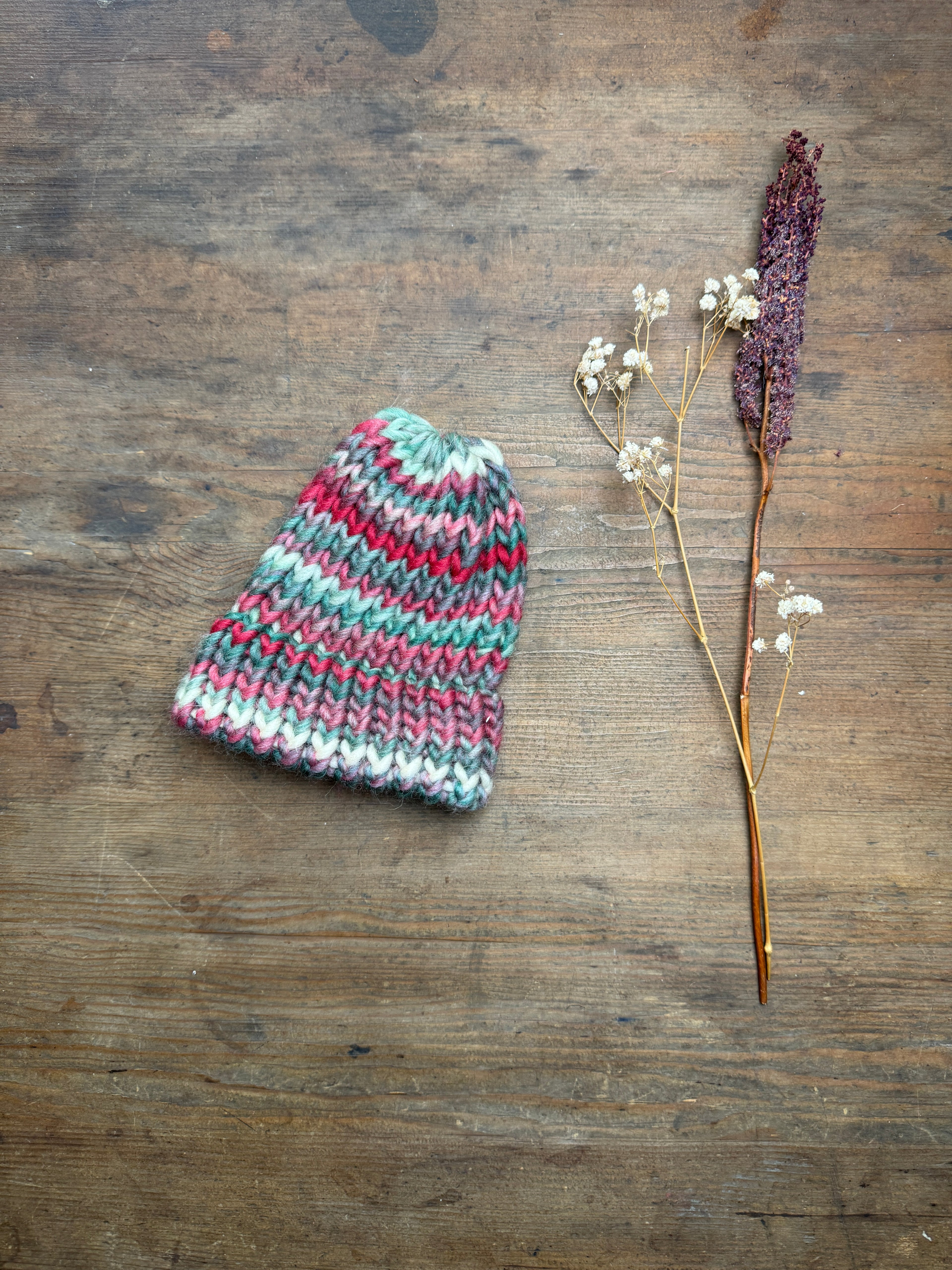 Newborn baby knitted hat - Striped design