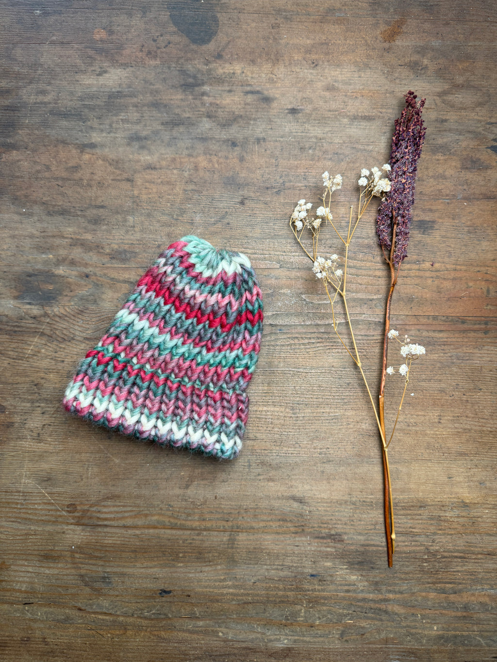 Newborn baby knitted hat - Striped design