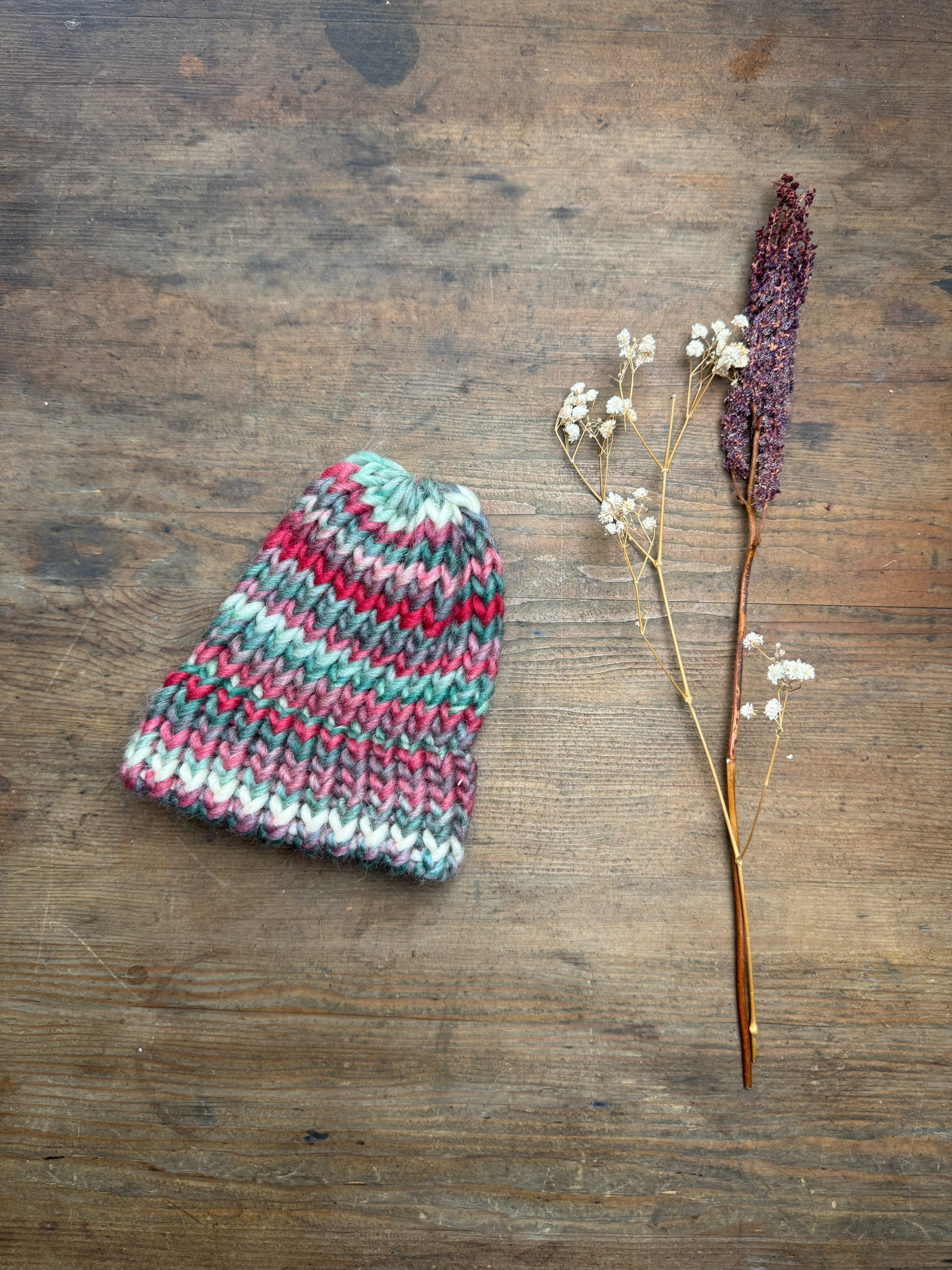 Newborn baby knitted hat - Striped design