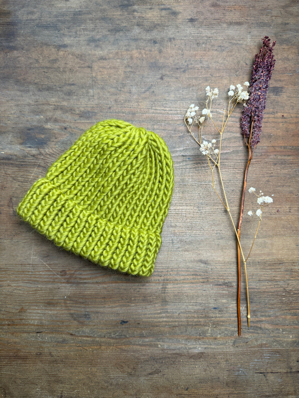 6-12 Months Knitted Hat in Moss Green