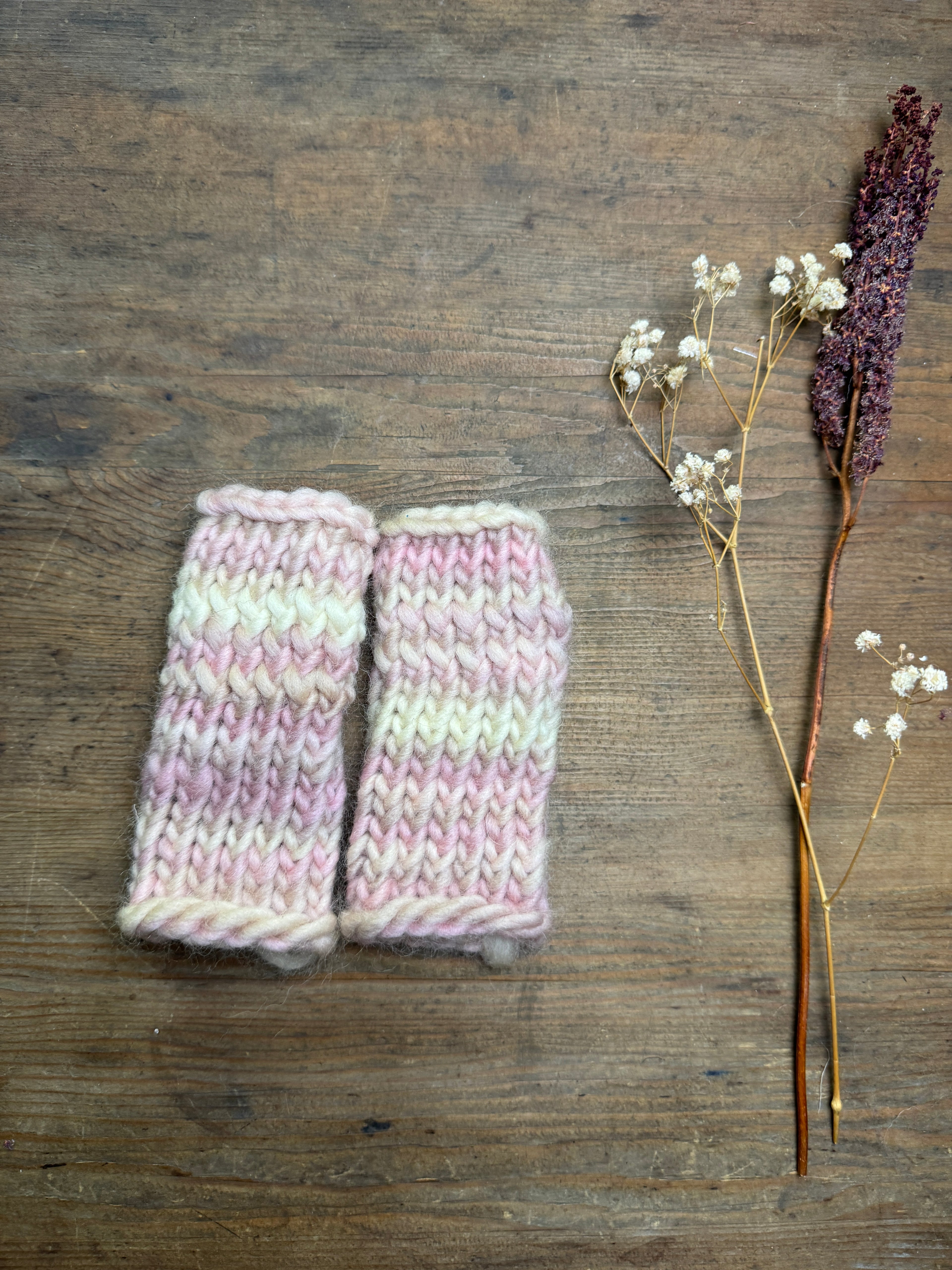 Knitted Gloves - Toddler - Pastel pinks