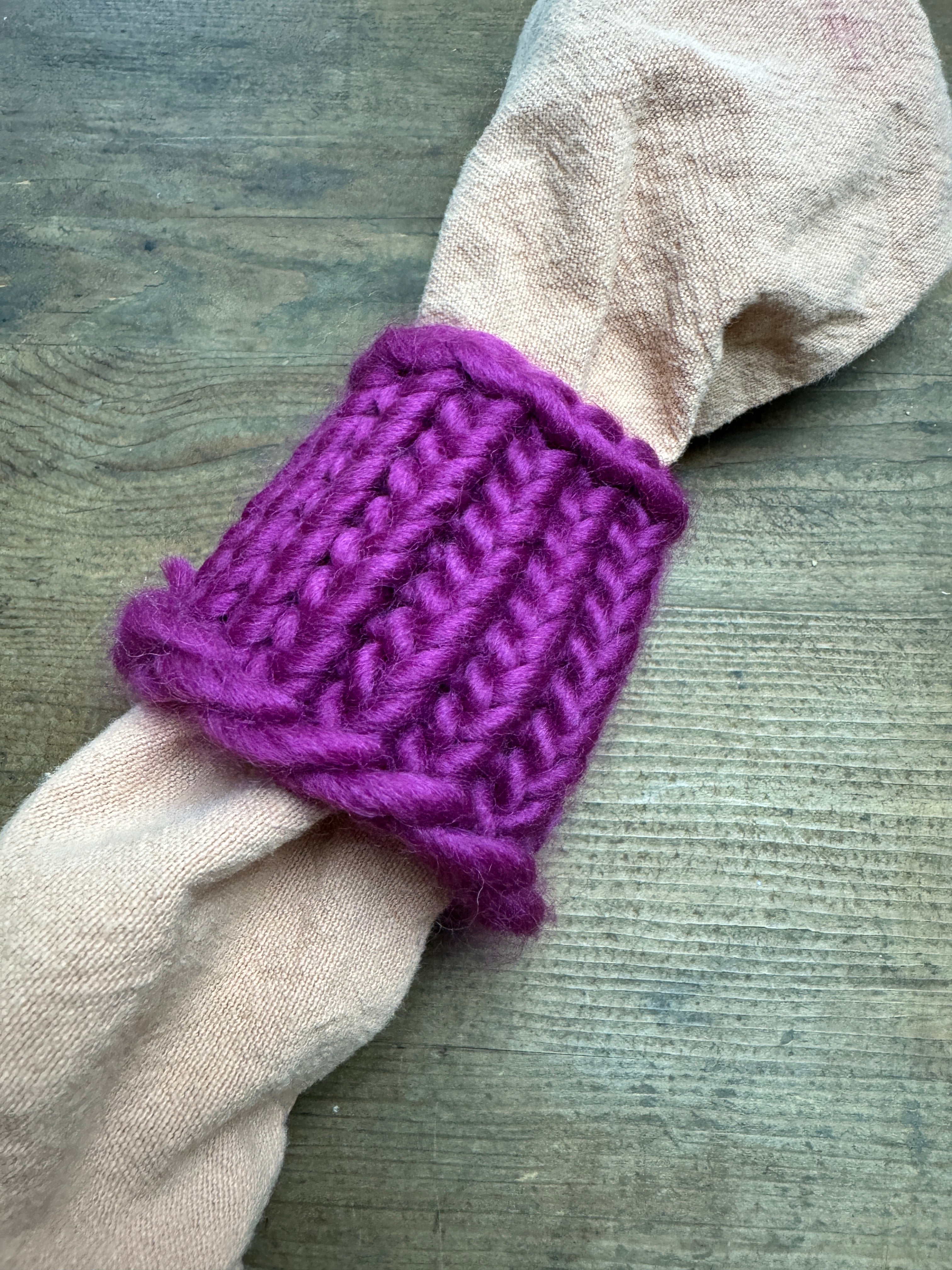 Knitted Napkin Ring - Purple
