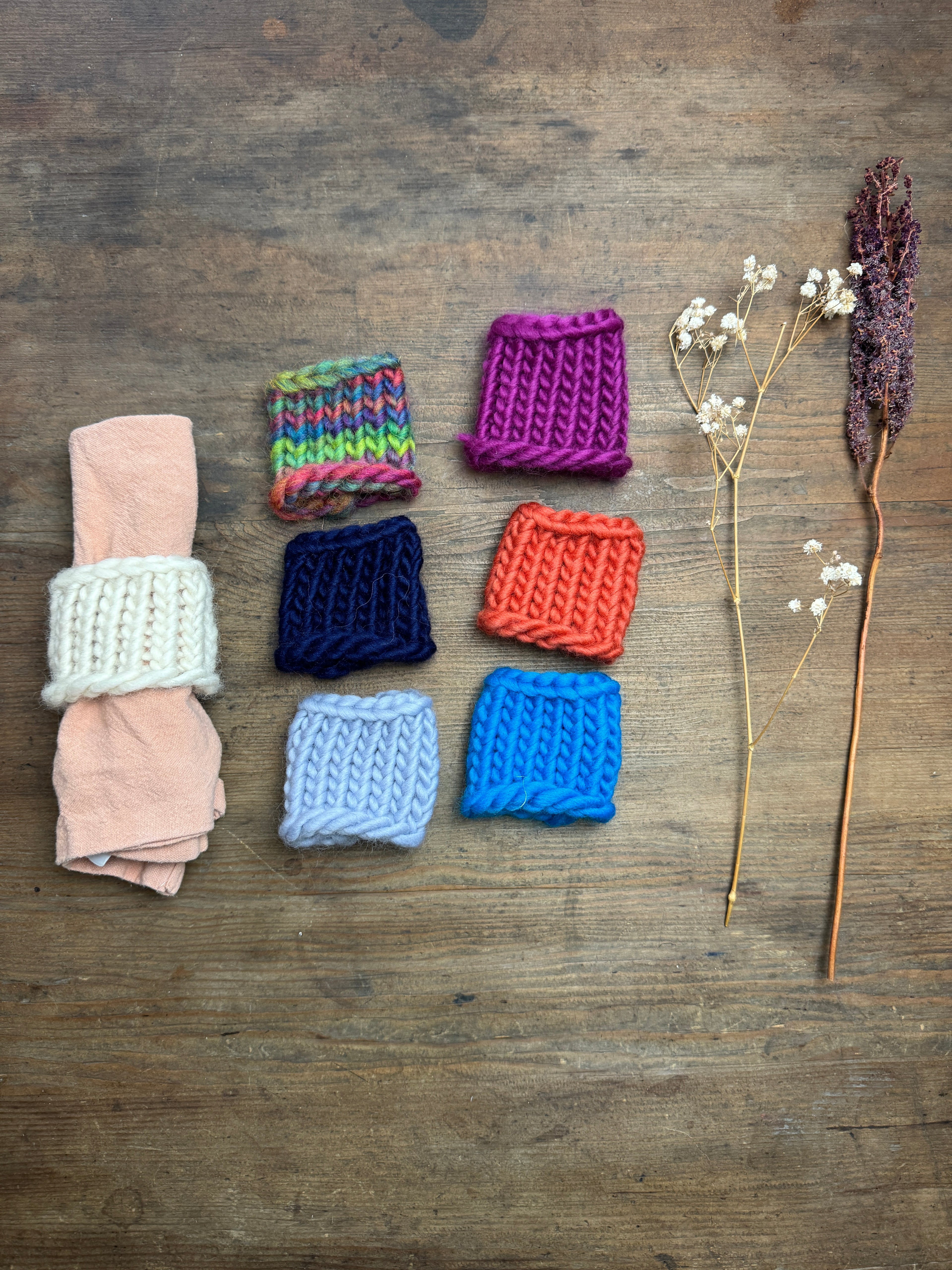 Knitted Napkin Ring - Purple