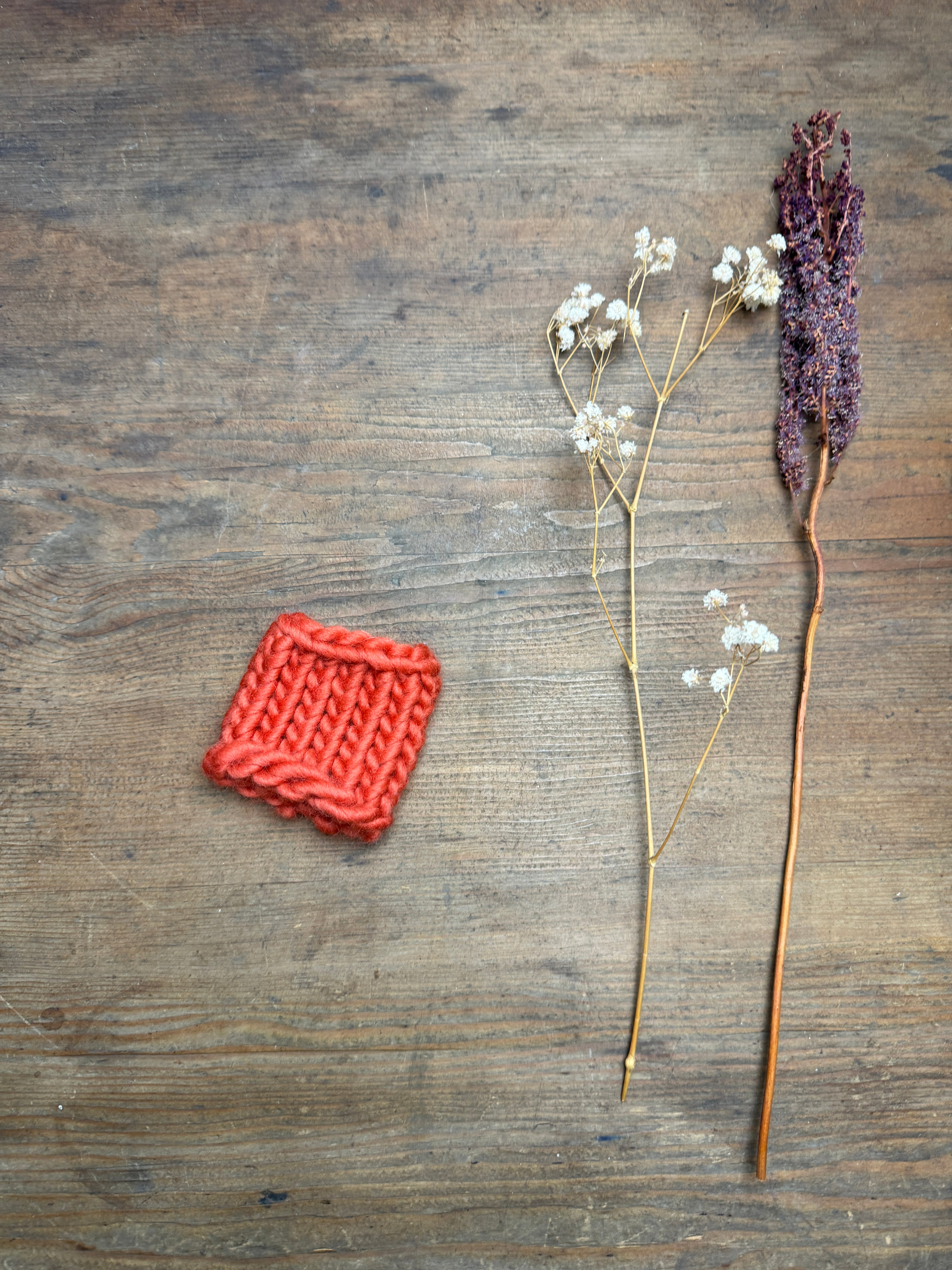 Knitted Napkin Ring - Burnt Orange