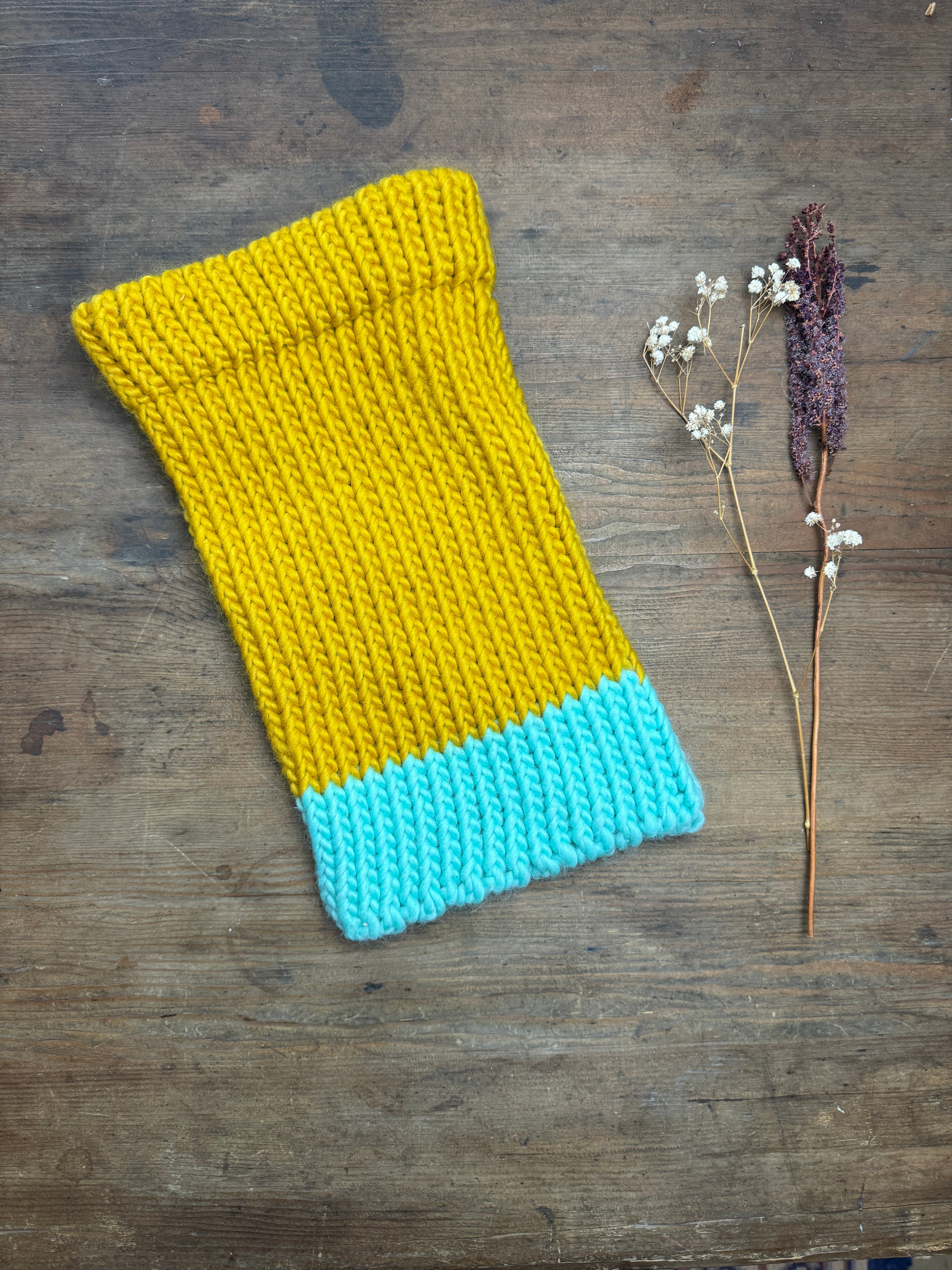 Knitted Hot Waterbottle Cover