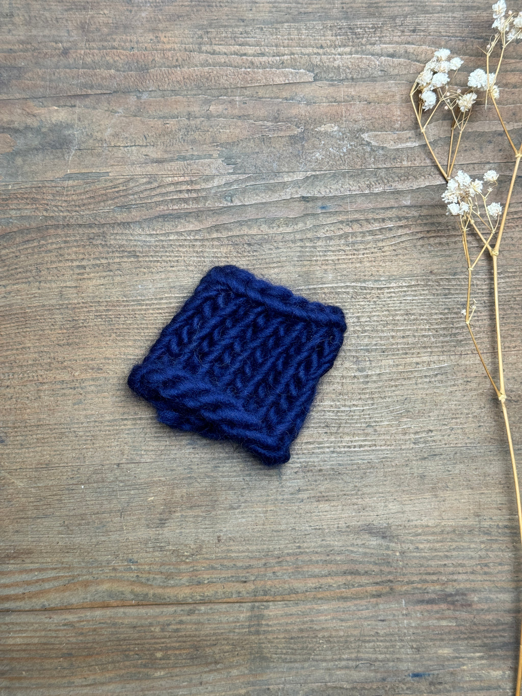 Knitted Napkin Ring - Navy