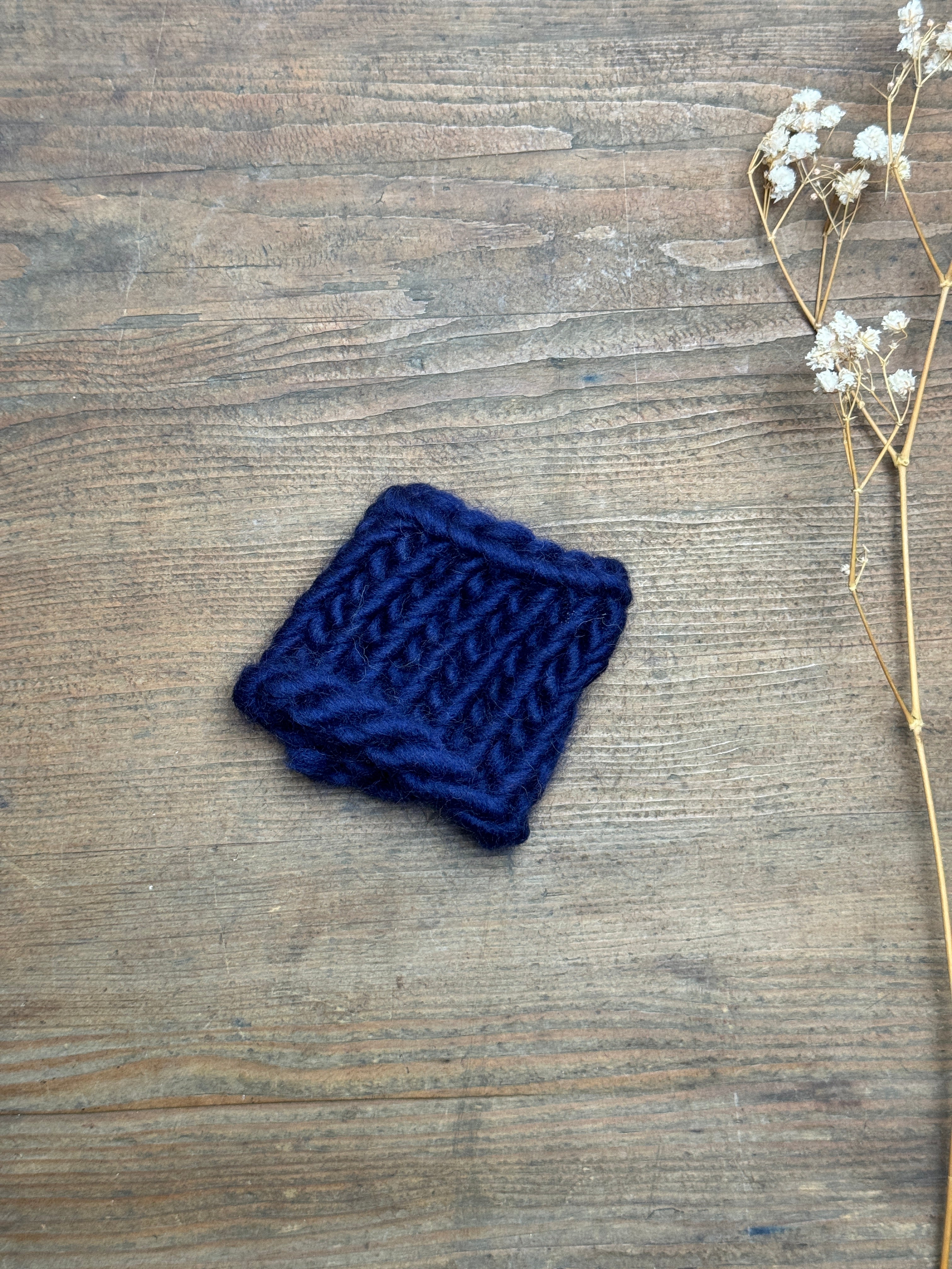 Knitted Napkin Ring - Navy
