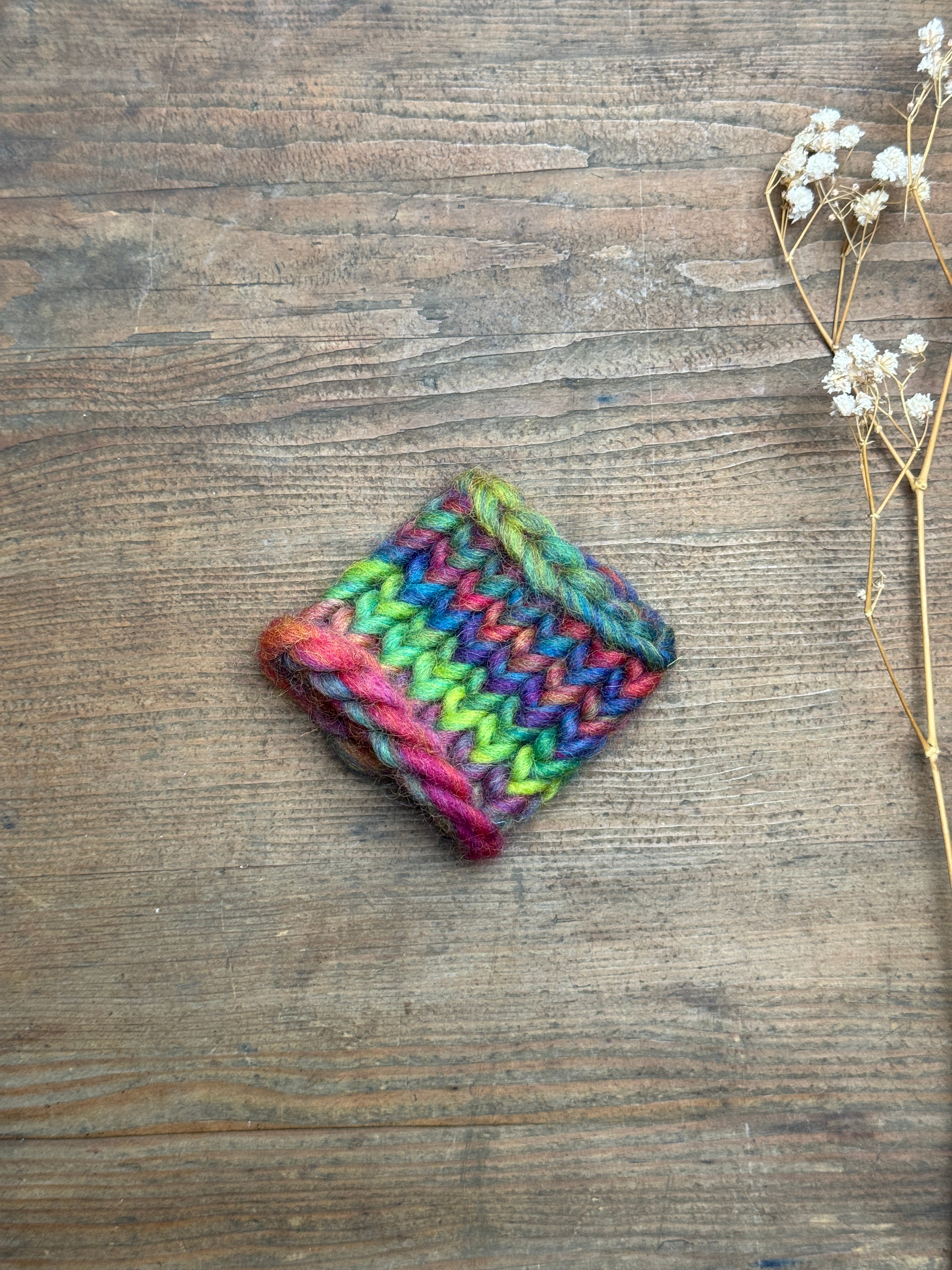 Knitted Napkin Ring - Rainbow