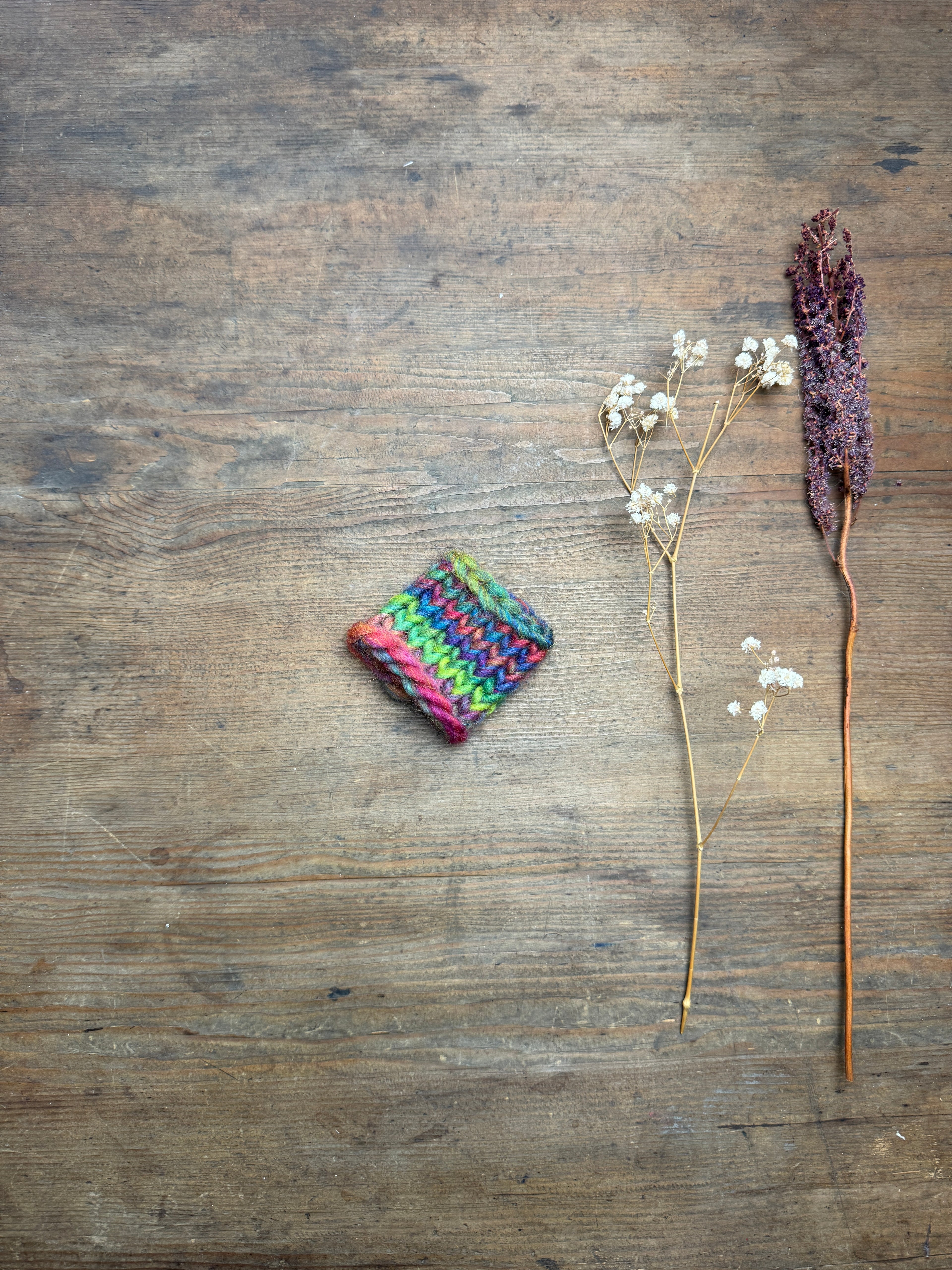 Knitted Napkin Ring - Rainbow