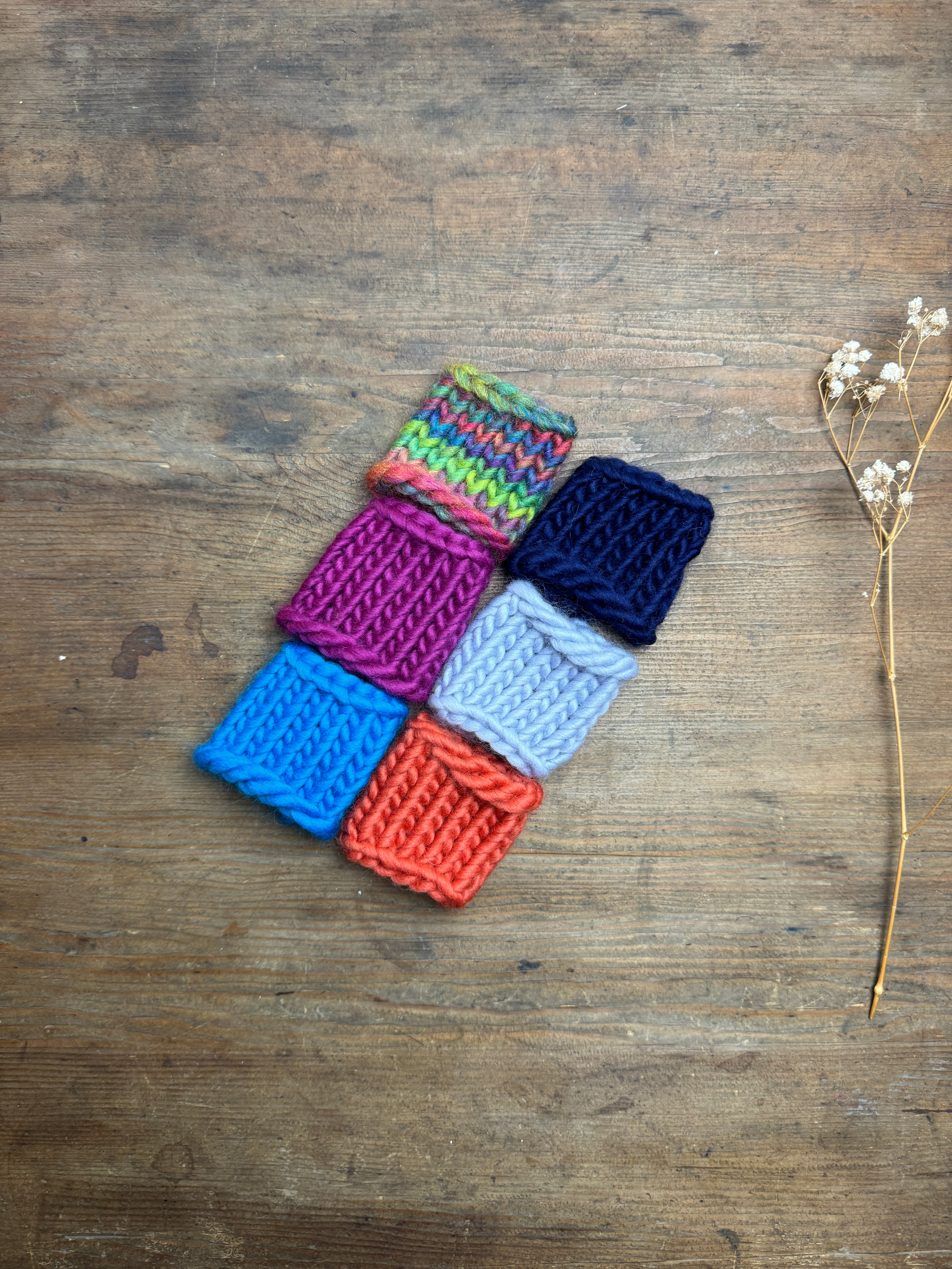 Knitted Napkin Ring - Burnt Orange