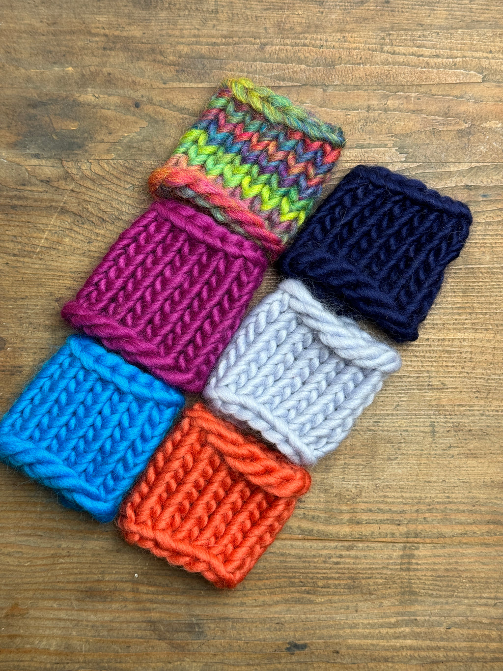 Knitted Napkin Ring - Rainbow