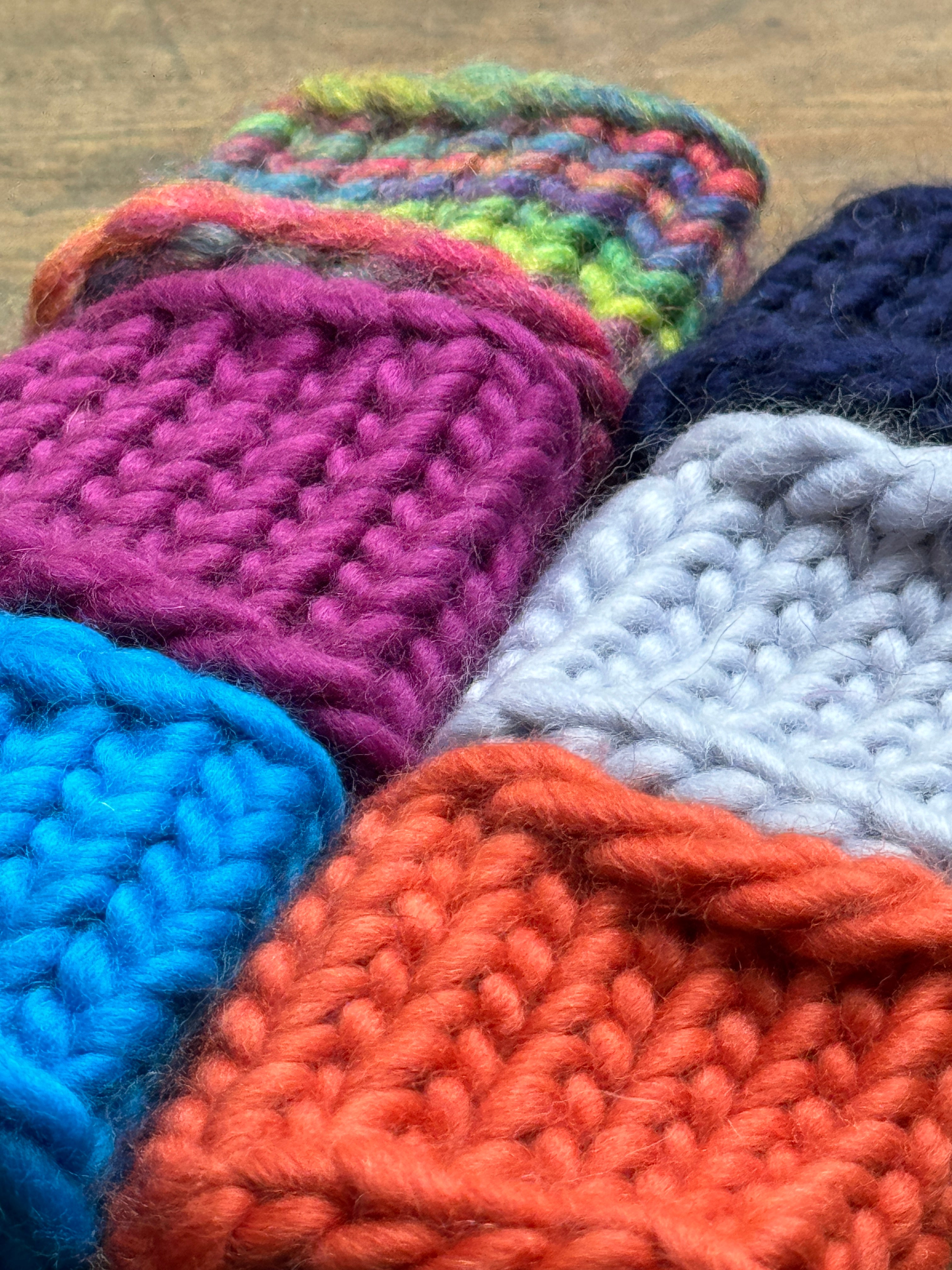 Knitted Napkin Ring - Burnt Orange