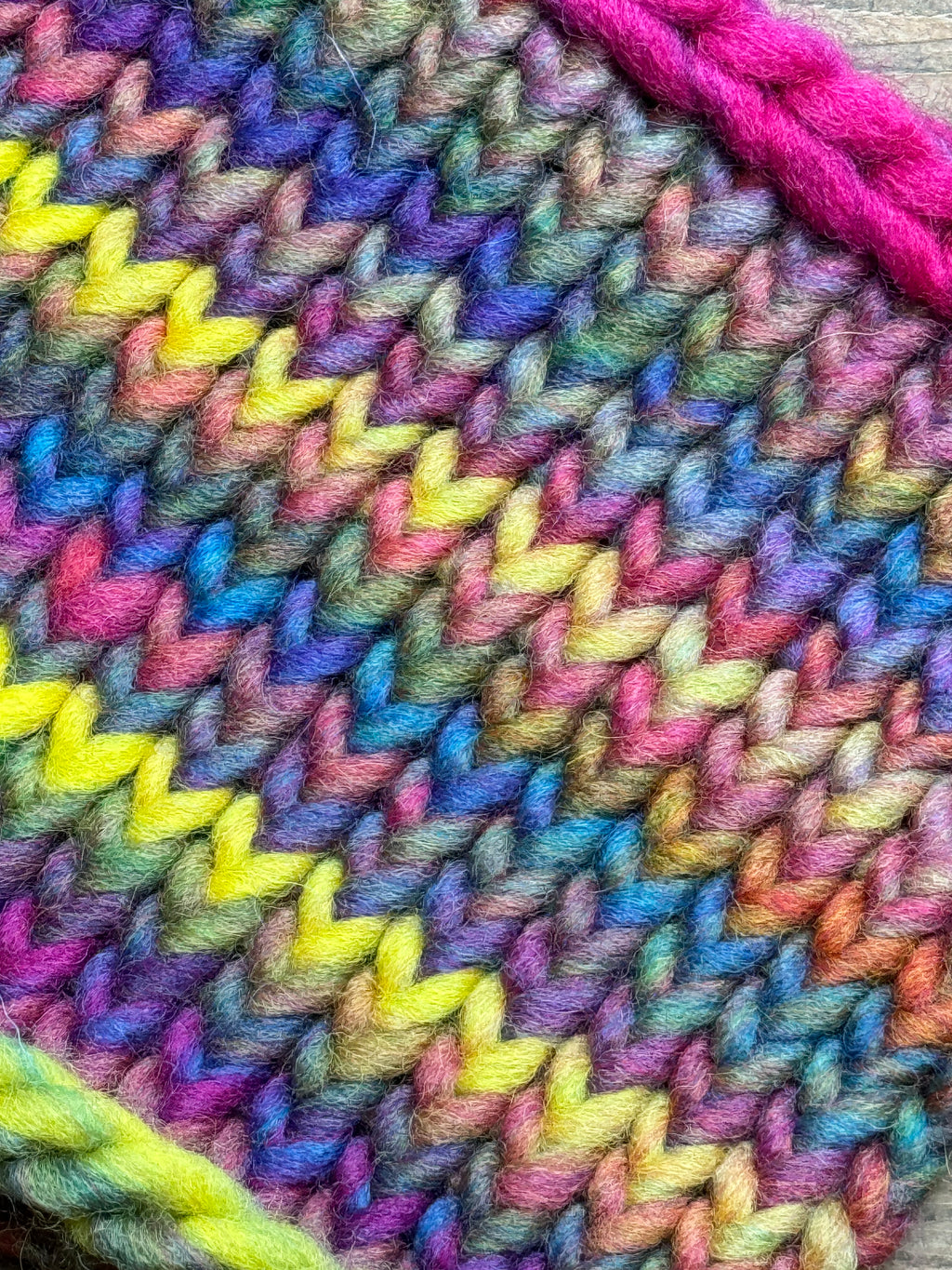 Knitted Neck Warmer Tube Scarf: Neck Gaiter  - 100% wool - Rainbow