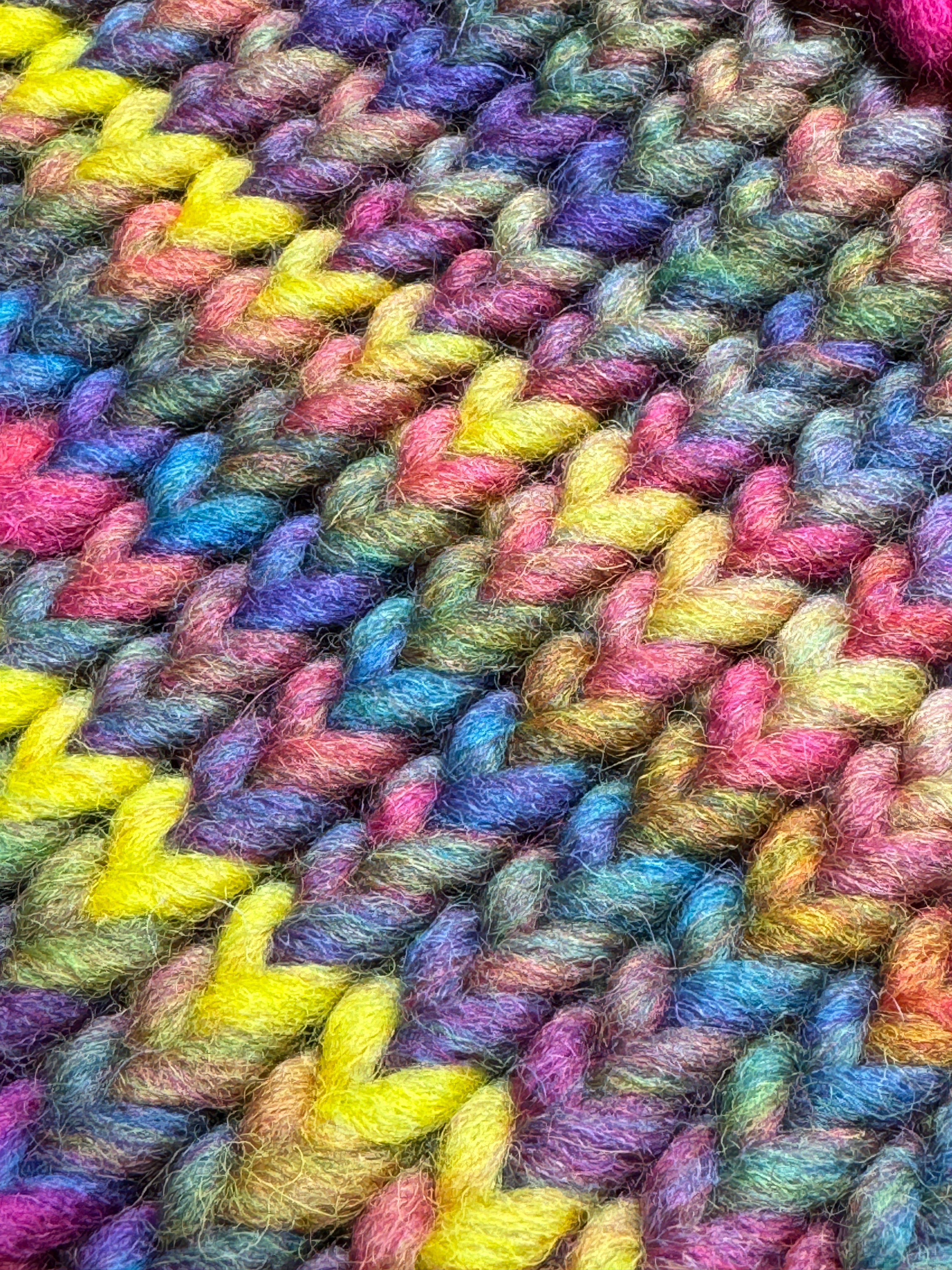 Knitted Neck Warmer Tube Scarf: Neck Gaiter  - 100% wool - Rainbow
