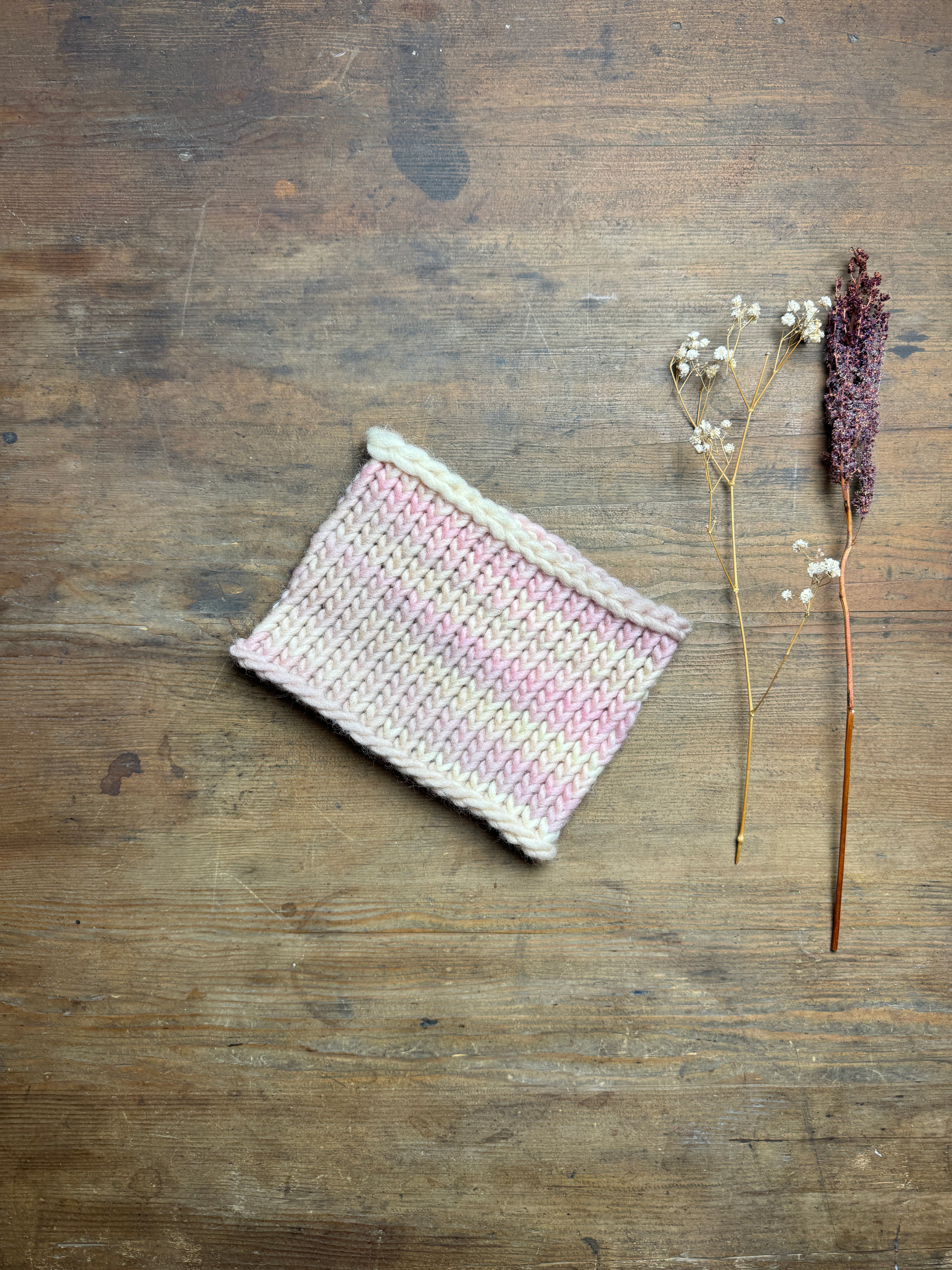 Knitted Neck Warmer Tube Scarf: Neck Gaiter  - 100% Merino Wool