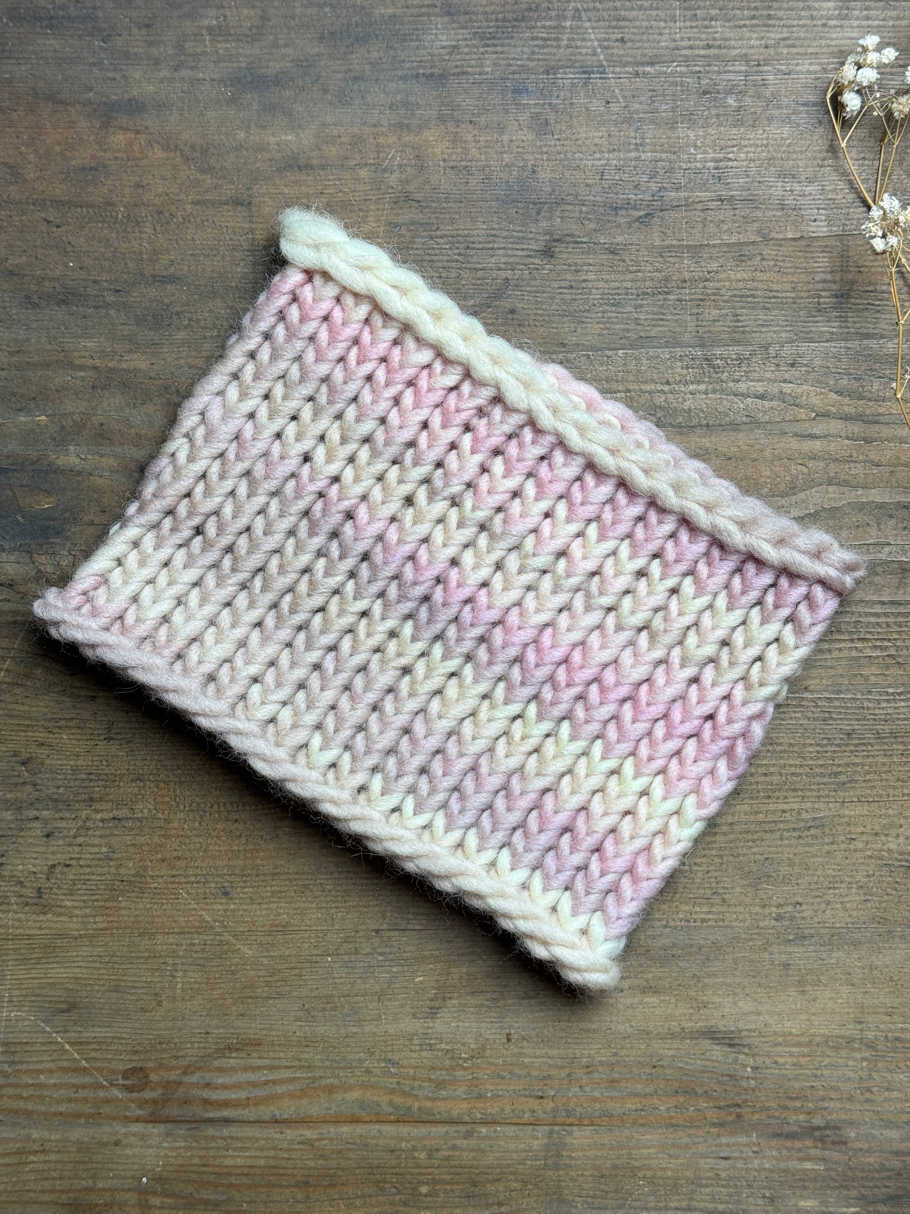 Knitted Neck Warmer Tube Scarf: Neck Gaiter  - 100% Merino Wool