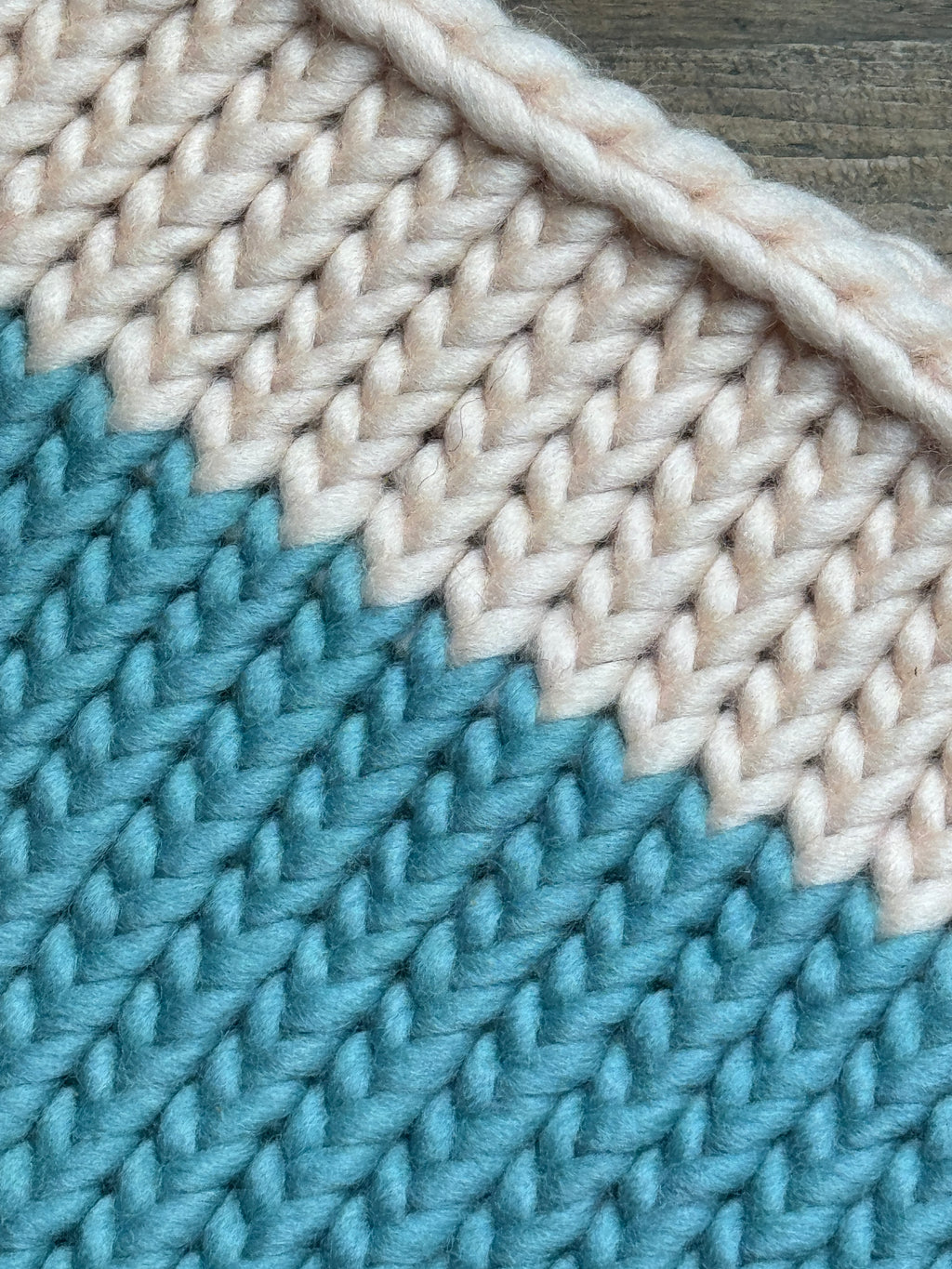 Knitted Neck Warmer Tube Scarf: Neck Gaiter  - Teal and Blush