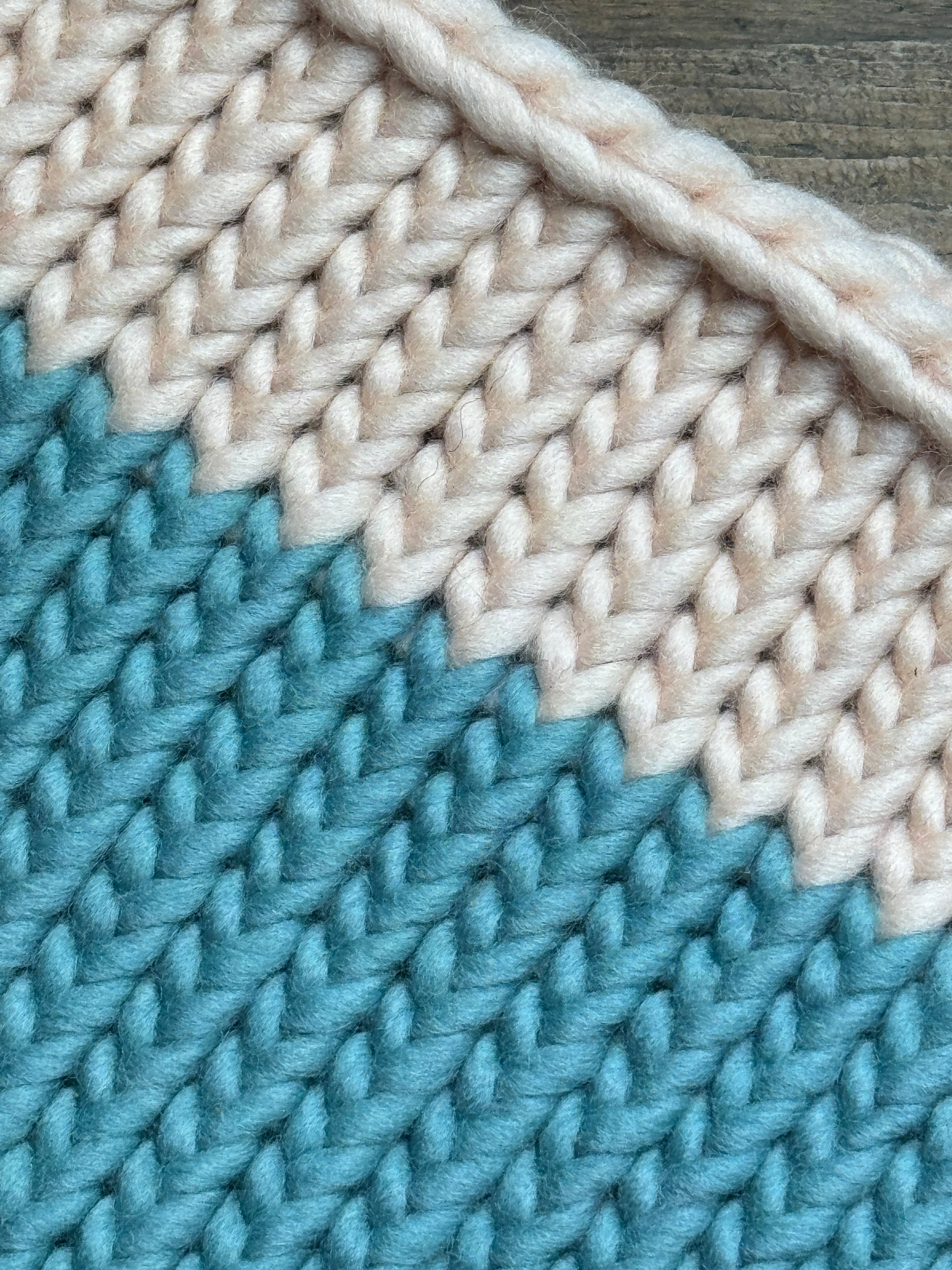 Knitted Neck Warmer Tube Scarf: Neck Gaiter  - Teal and Blush