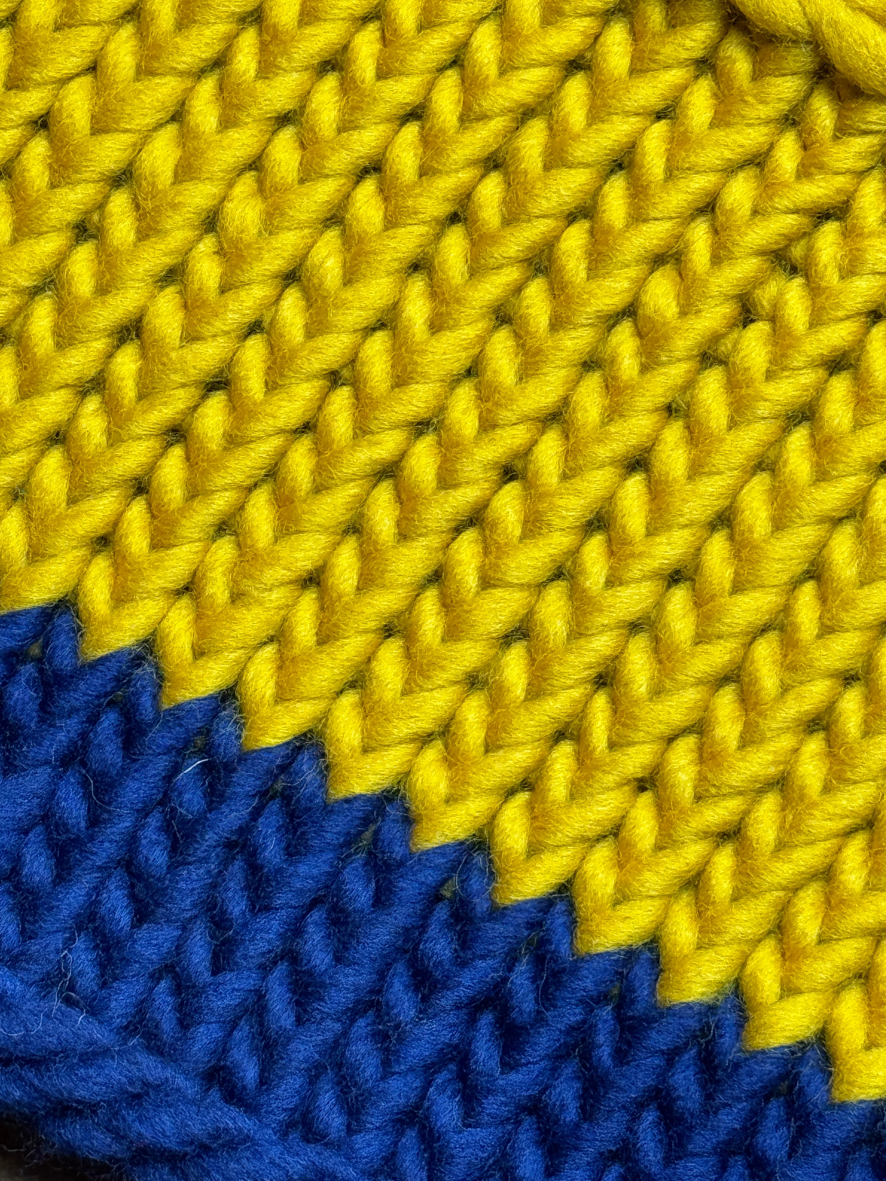 Knitted Neck Warmer Tube Scarf: Neck Gaiter  - 100% Merino - Mustard and Navy