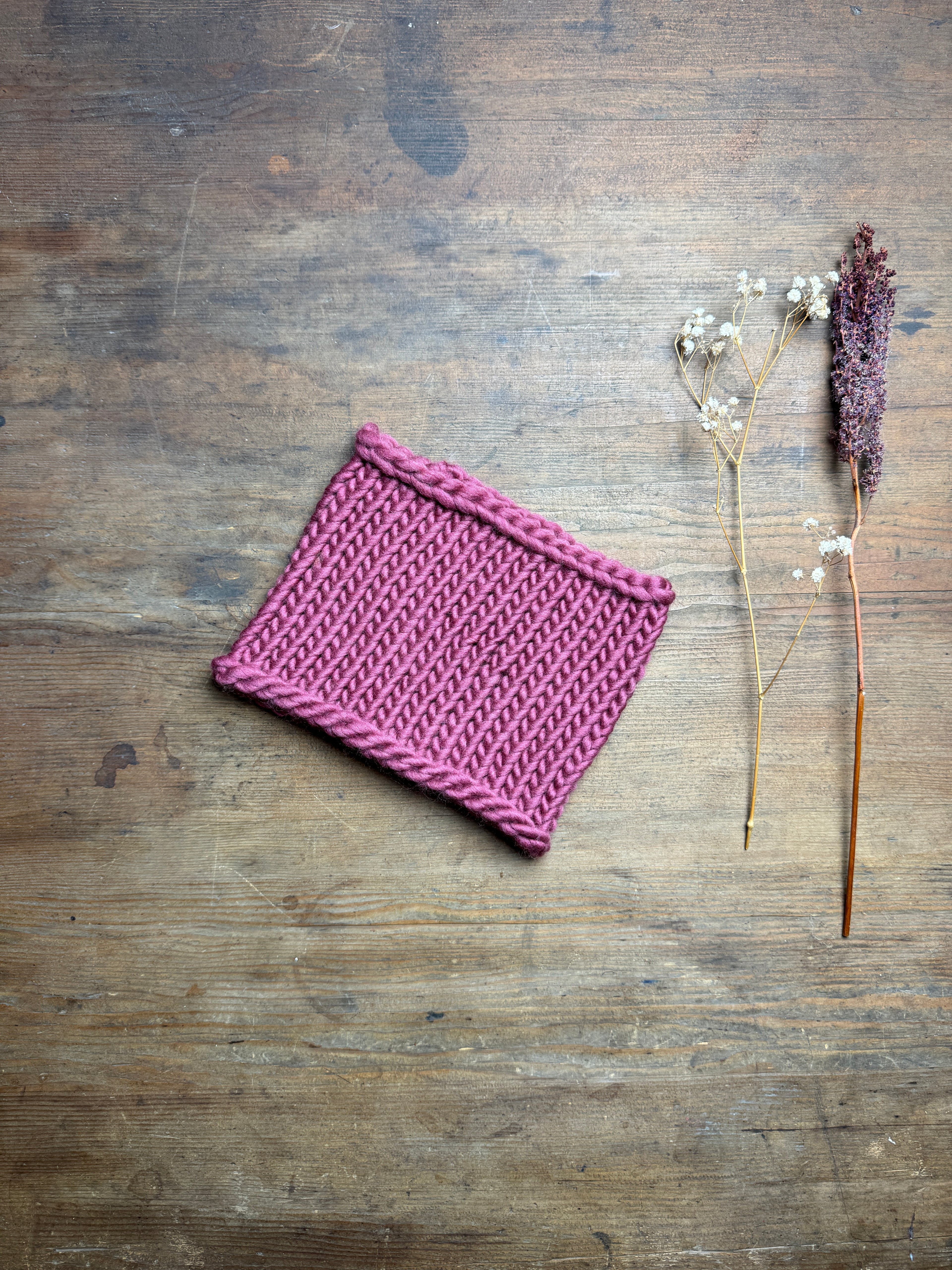 Knitted Neck Warmer Tube Scarf: Neck Gaiter - Choice of Colours