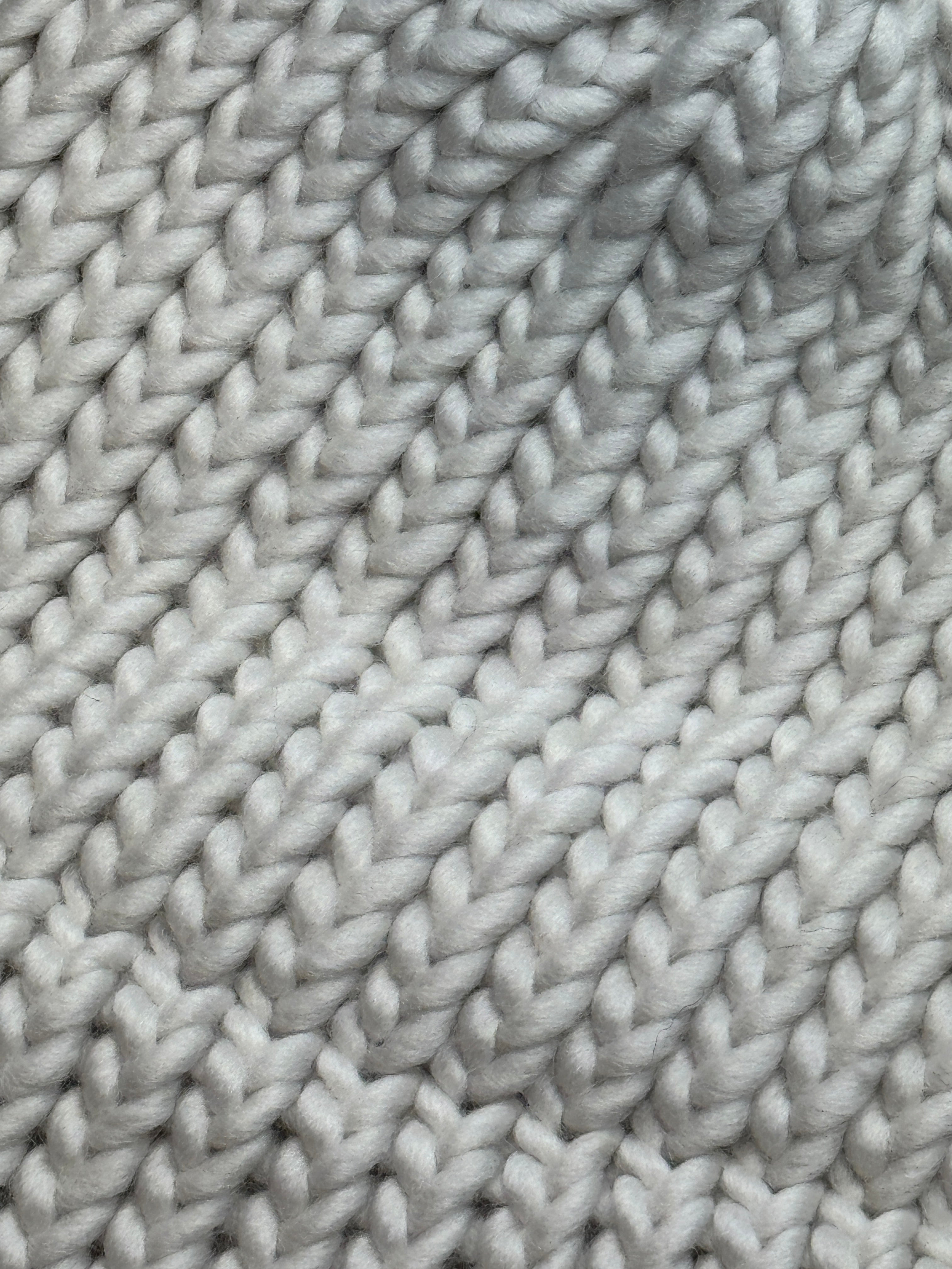 Adult Knitted Hat - White Merino Wool Hat