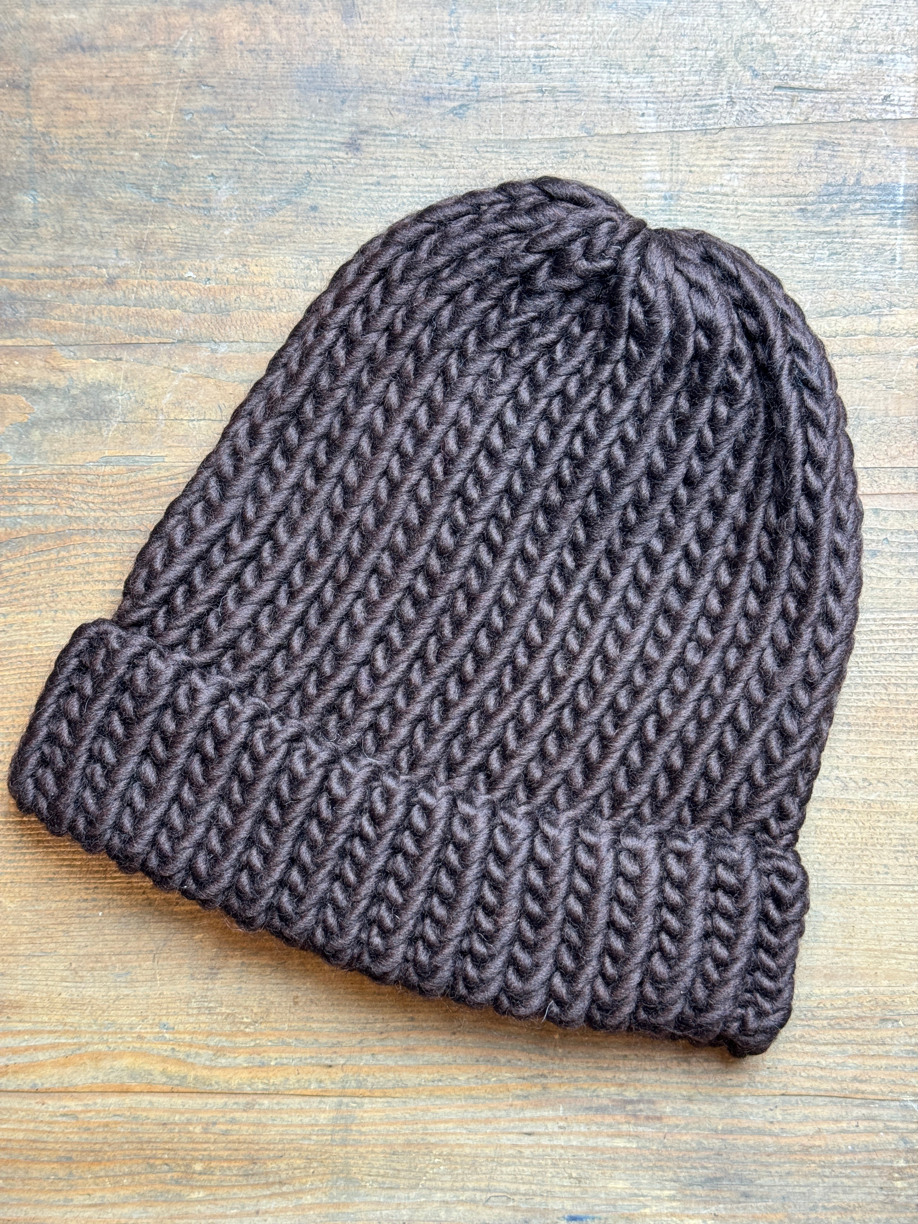 Adult Knitted Hat - Brown knitted beanie