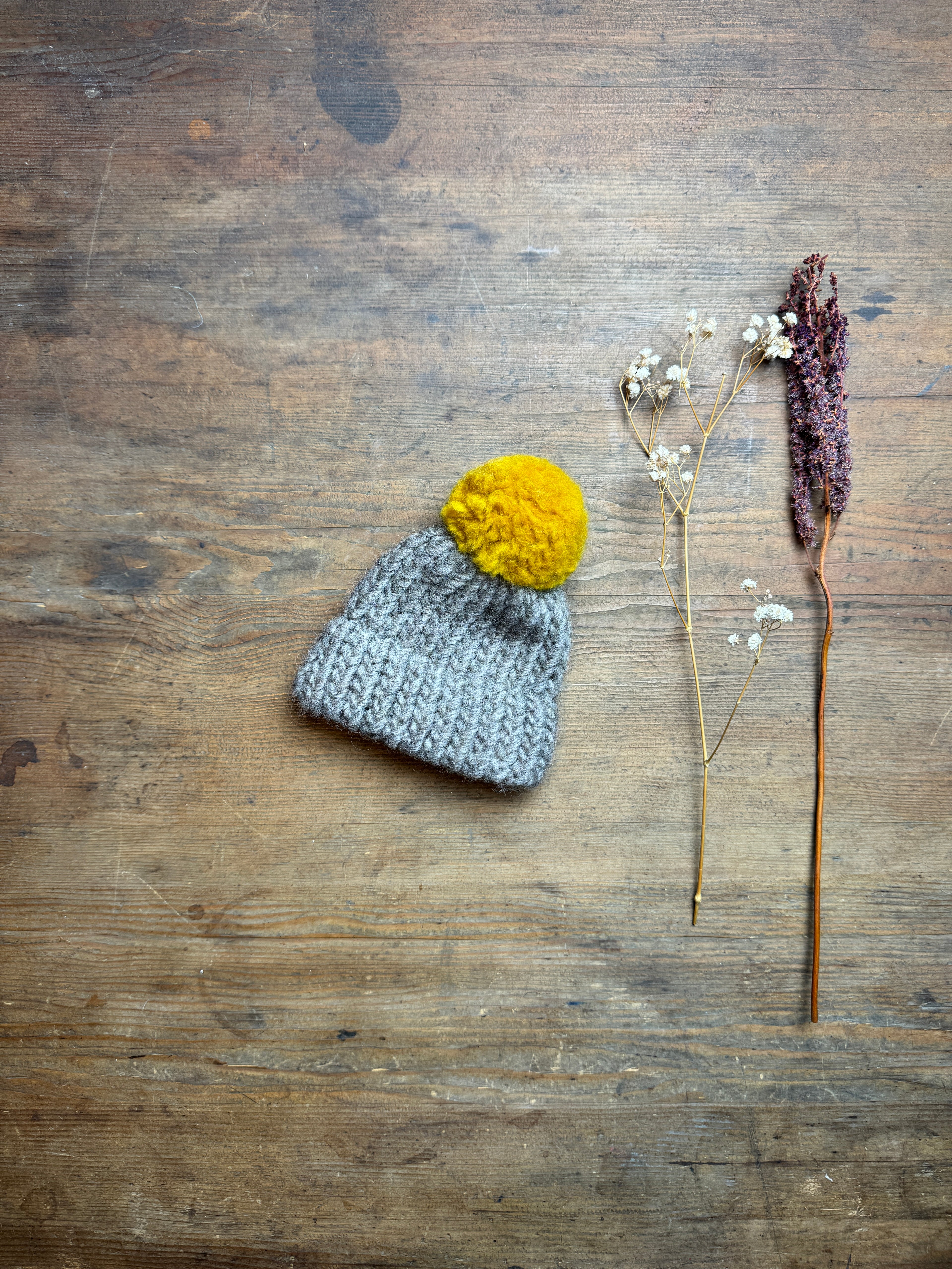 Tiny knitted hat made from 100% wool - Tiny baby, Soft Toy, Doll