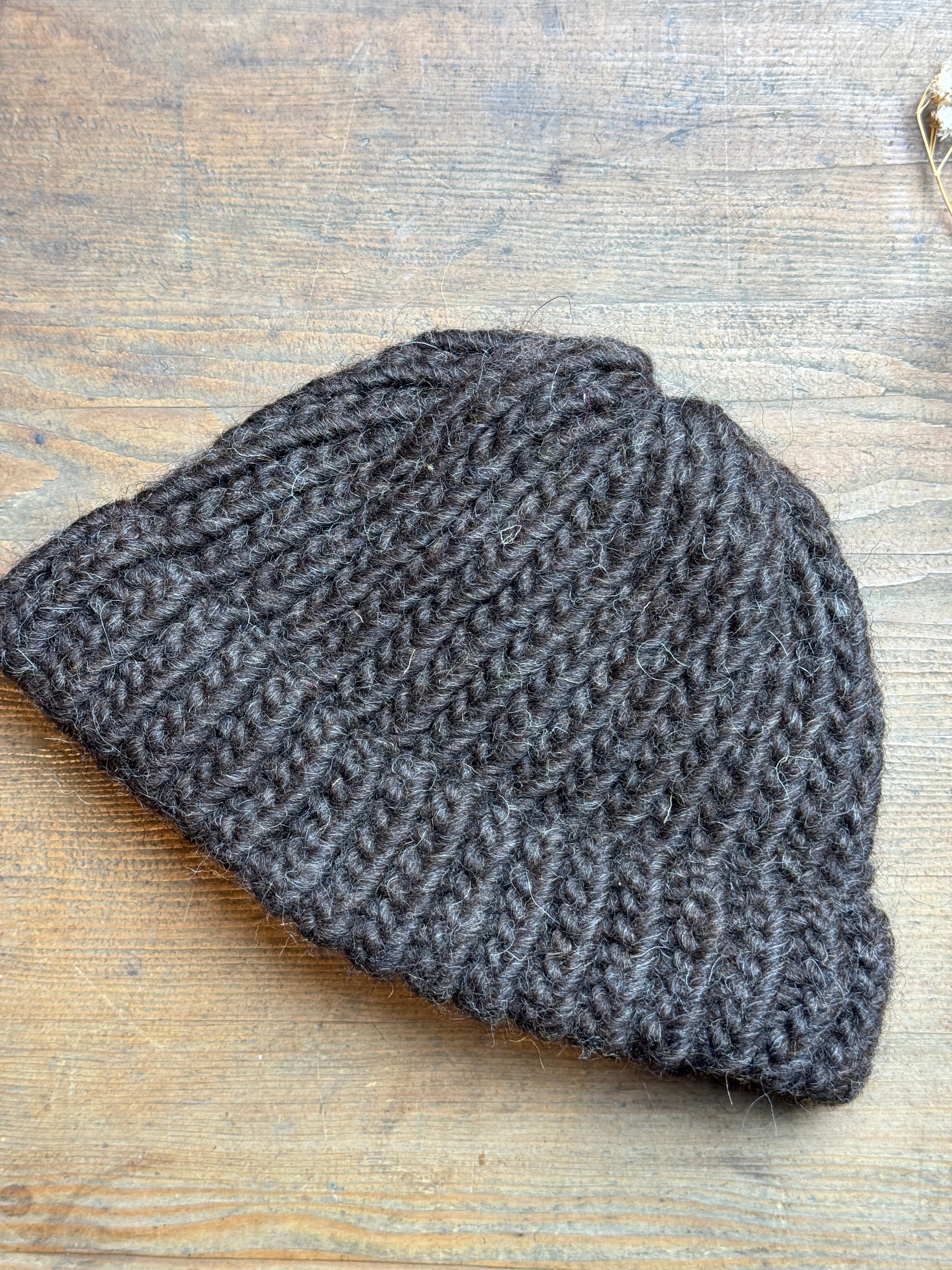 Black Shetland - British Wool Knitted Baby Hat
