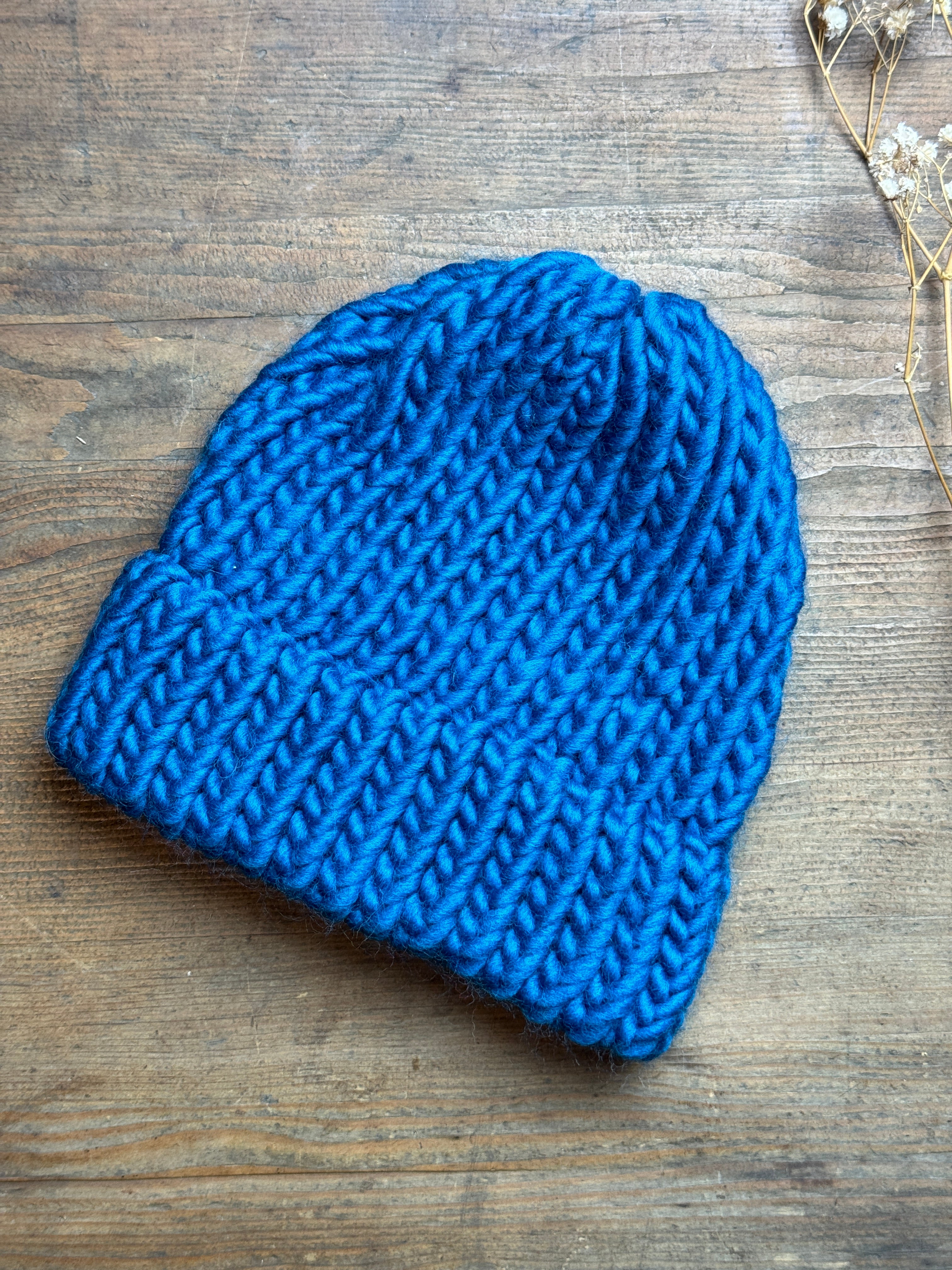Blue merino wool hat - 6-12 Months Baby